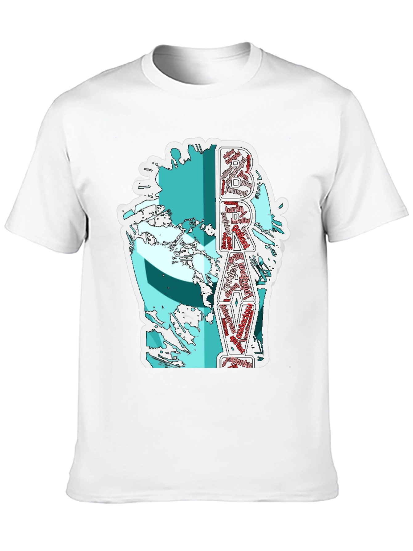 Brave Word Art Graphic T-Shirt - Black