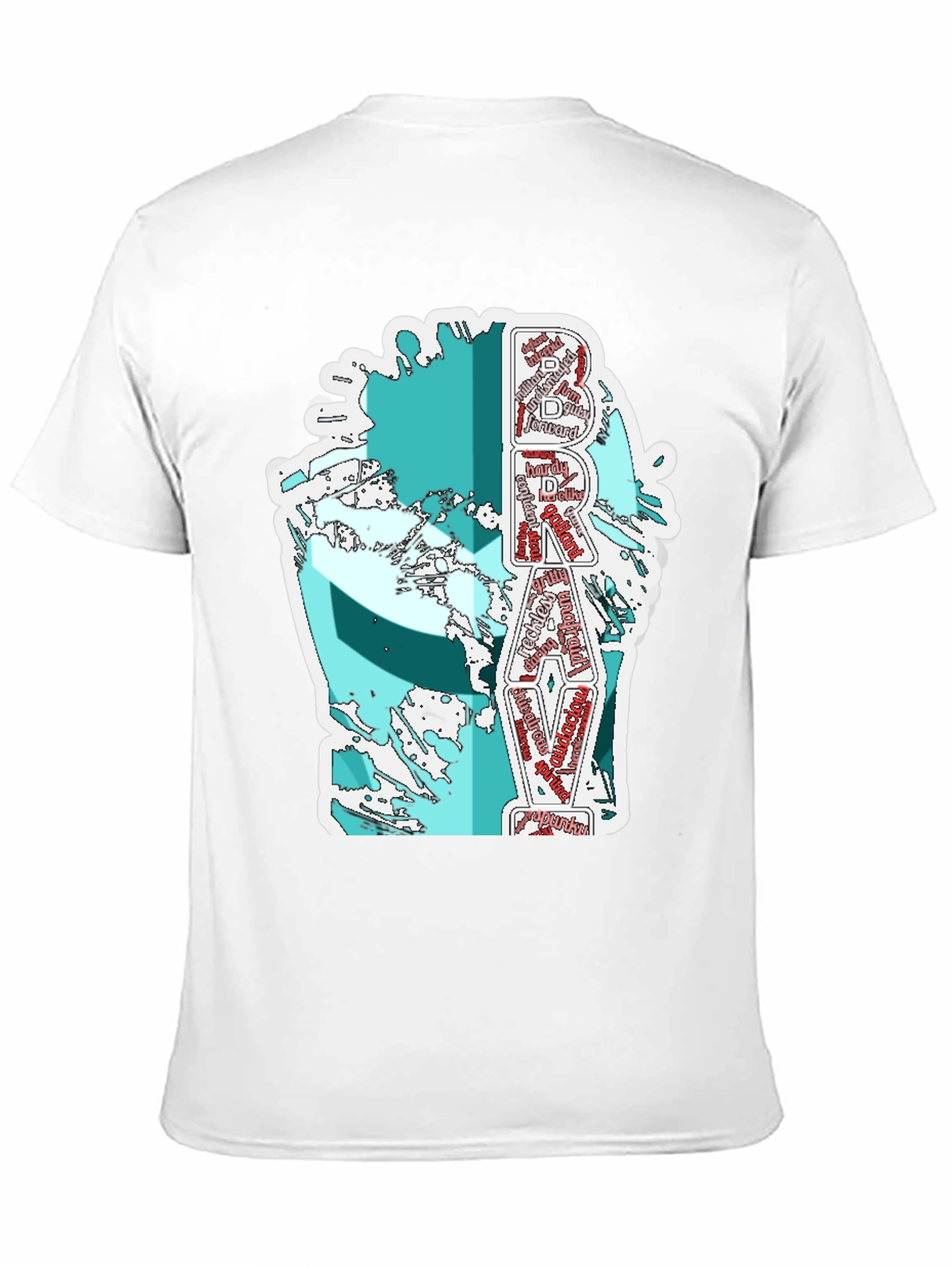 Brave Word Art Graphic T-Shirt - Black