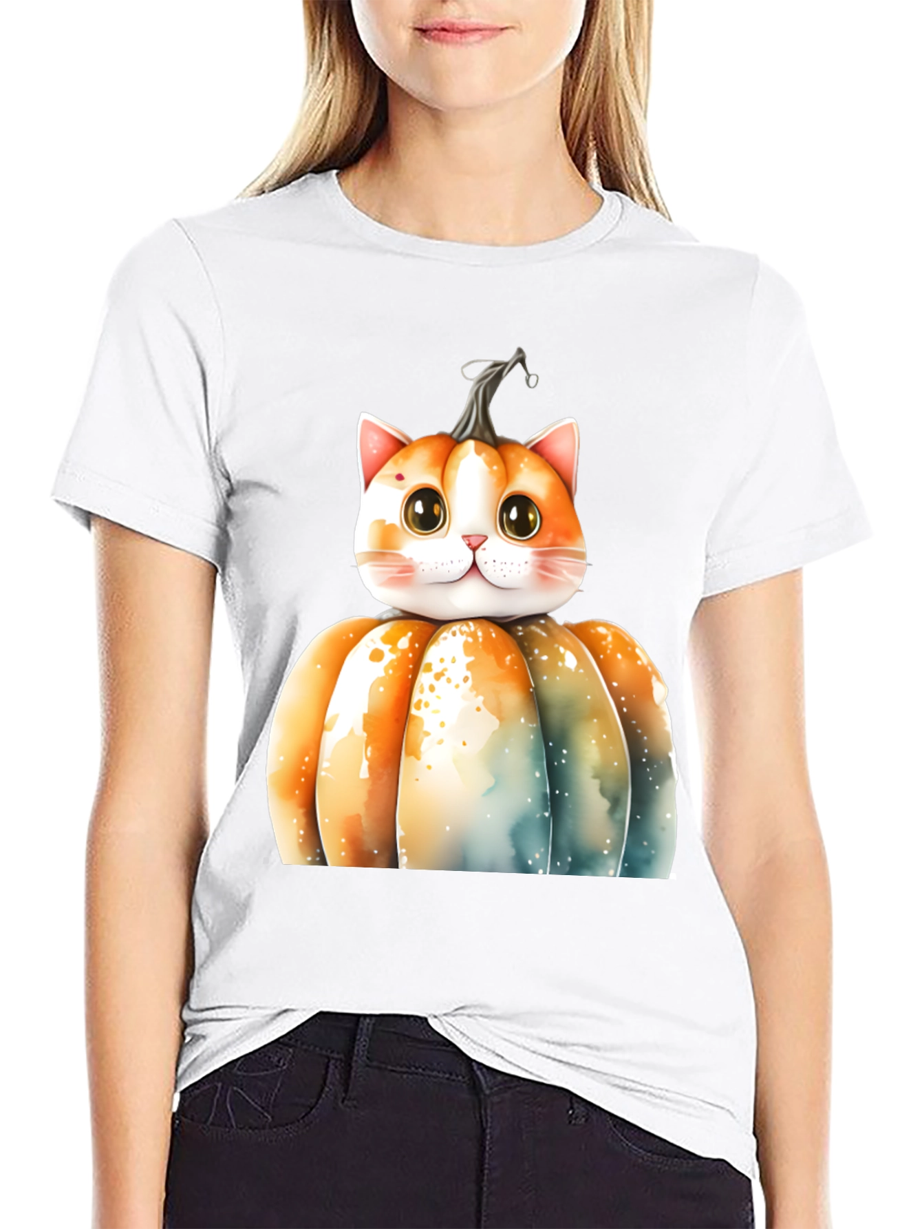 Halloween Cat Pumpkin T-Shirt - Spooky Season