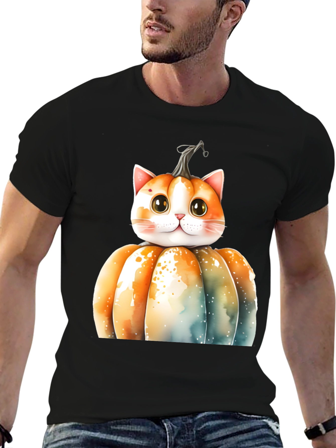 Halloween Cat Pumpkin T-Shirt - Spooky Season