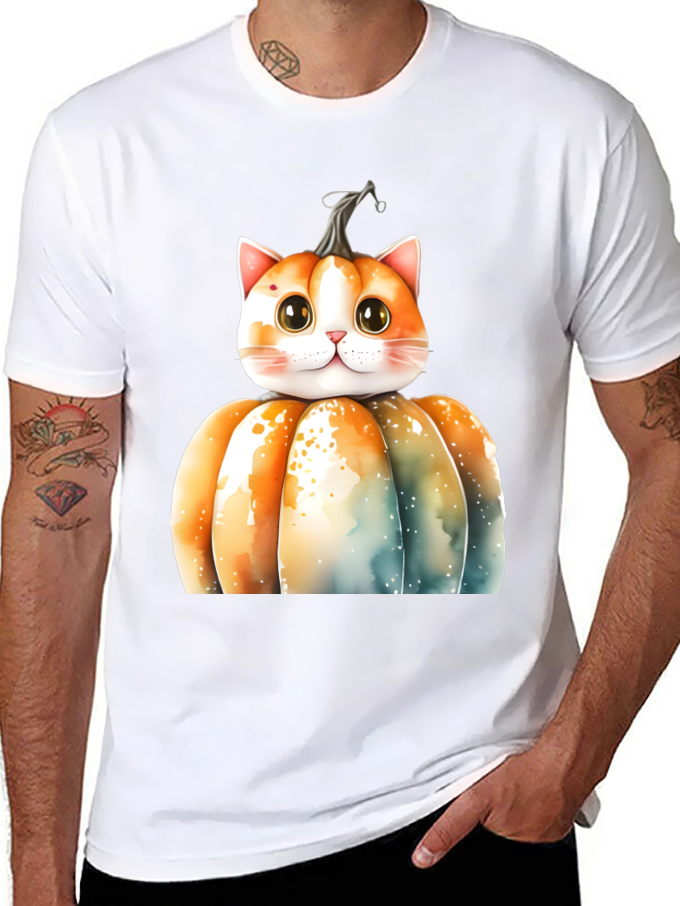 Halloween Cat Pumpkin T-Shirt - Spooky Season
