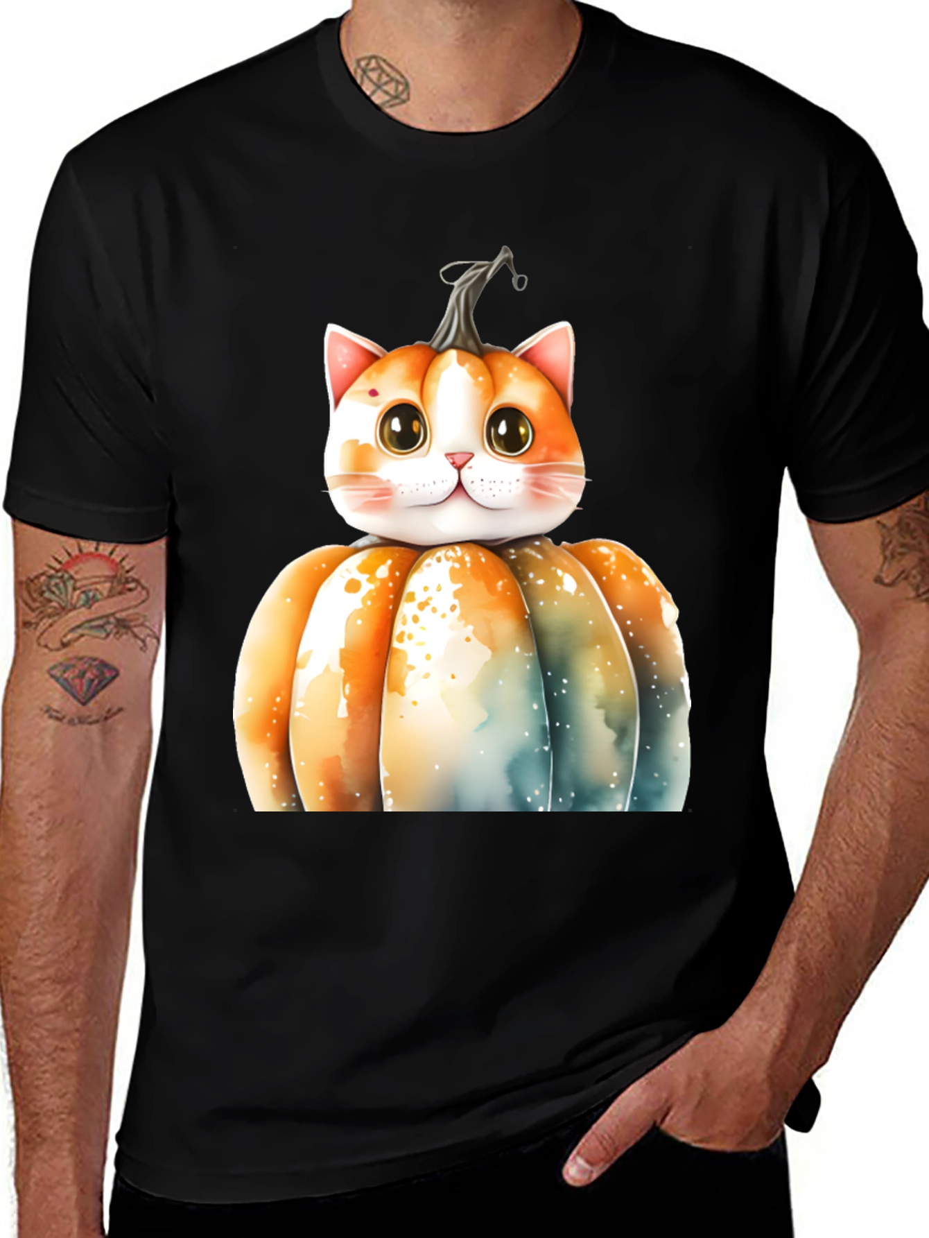 Halloween Cat Pumpkin T-Shirt - Spooky Season