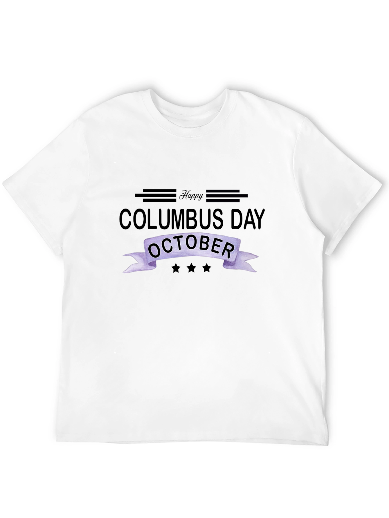 Happy Columbus Day October Black T-Shirt