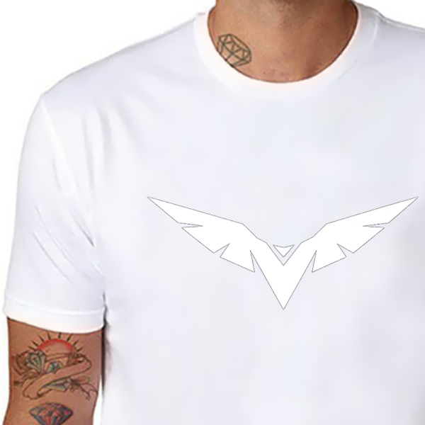 Black Wing Symbol Sweatshirt, Minimal White Flying Emblem Graphic Crewneck, Dark Aesthetic Streetwear Pullover, Bold Geometric Icon Hoodie Alternative