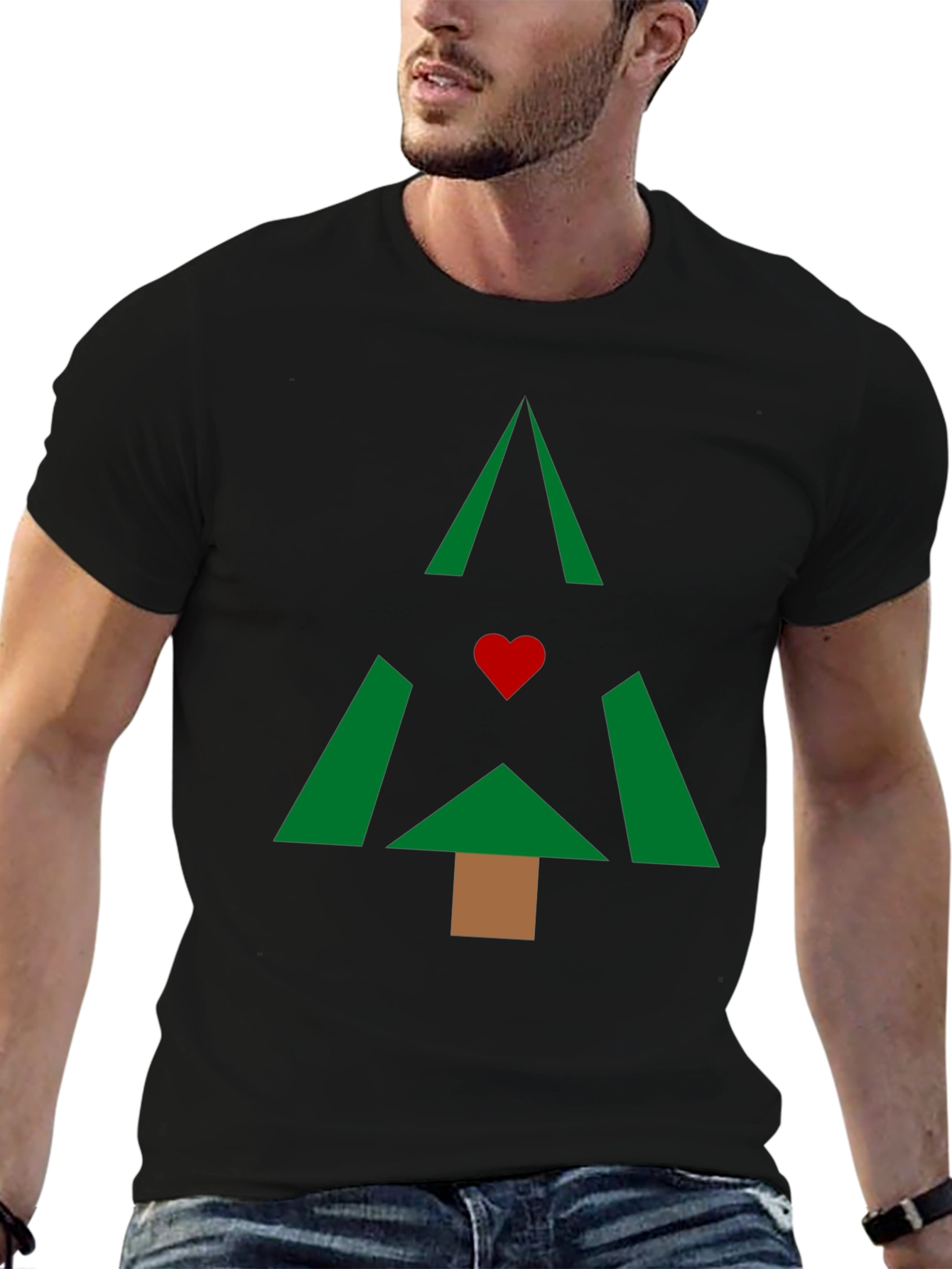 Geometric Christmas Tree Graphic Tee