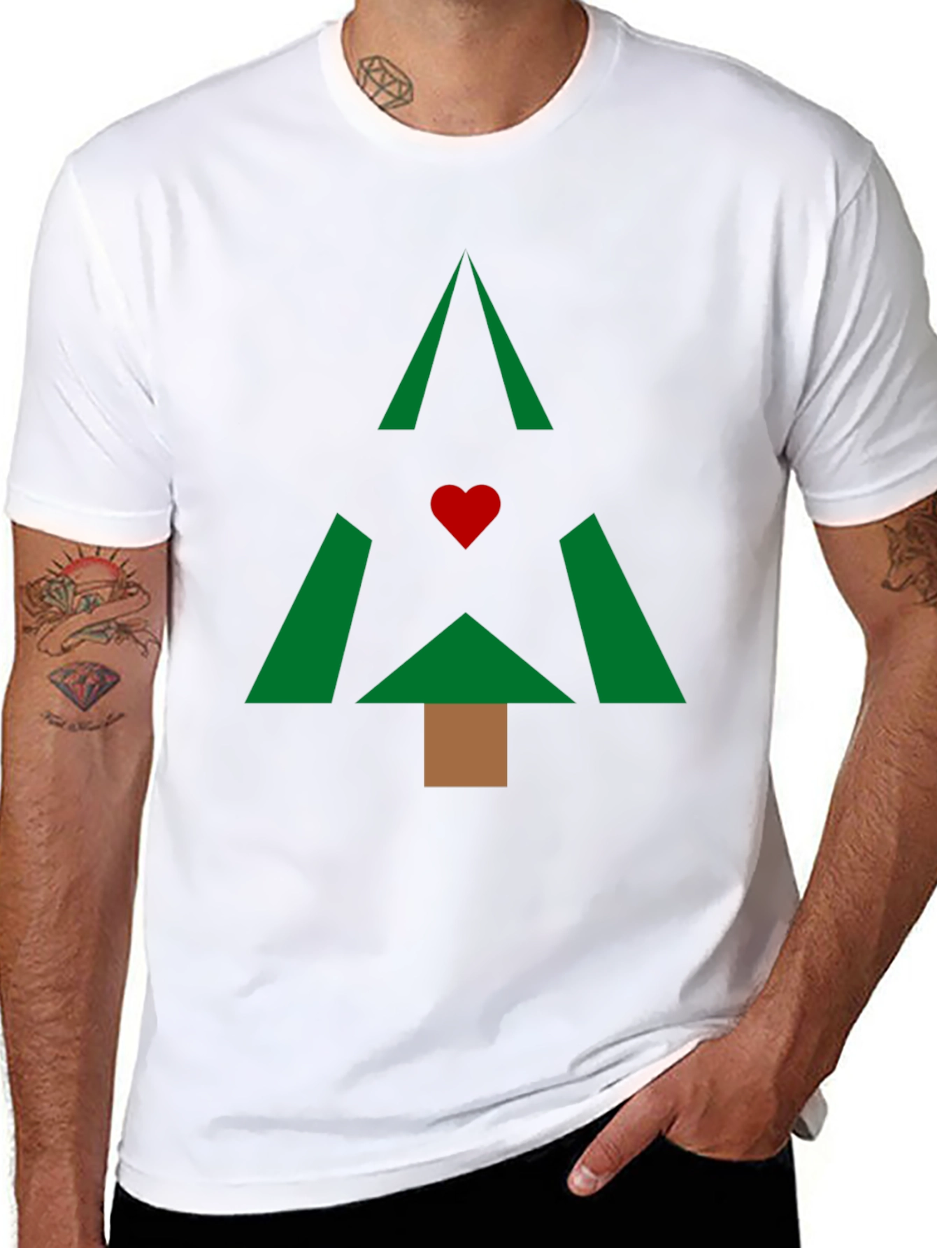 Geometric Christmas Tree Graphic Tee