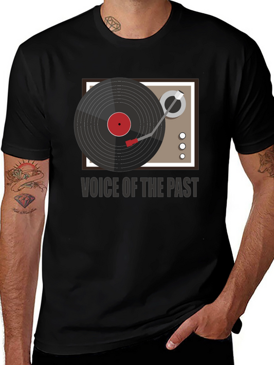 Voice of the Past Graphic Tee - Retro Record Player Design