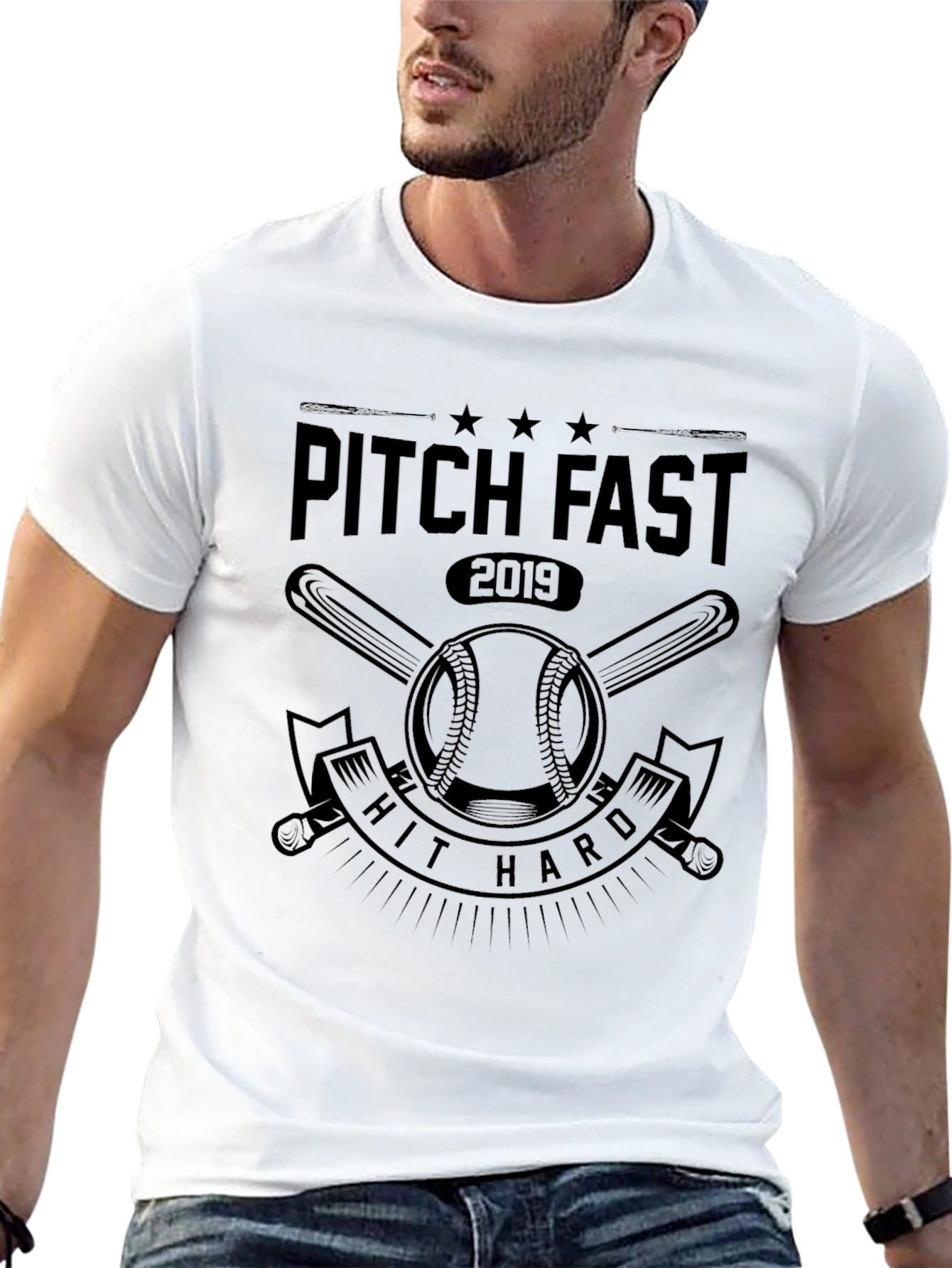 Pitch Fast Hit Hard Baseball T-Shirt