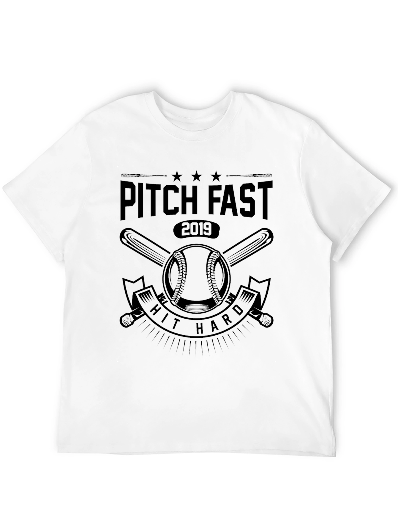 Pitch Fast Hit Hard Baseball T-Shirt