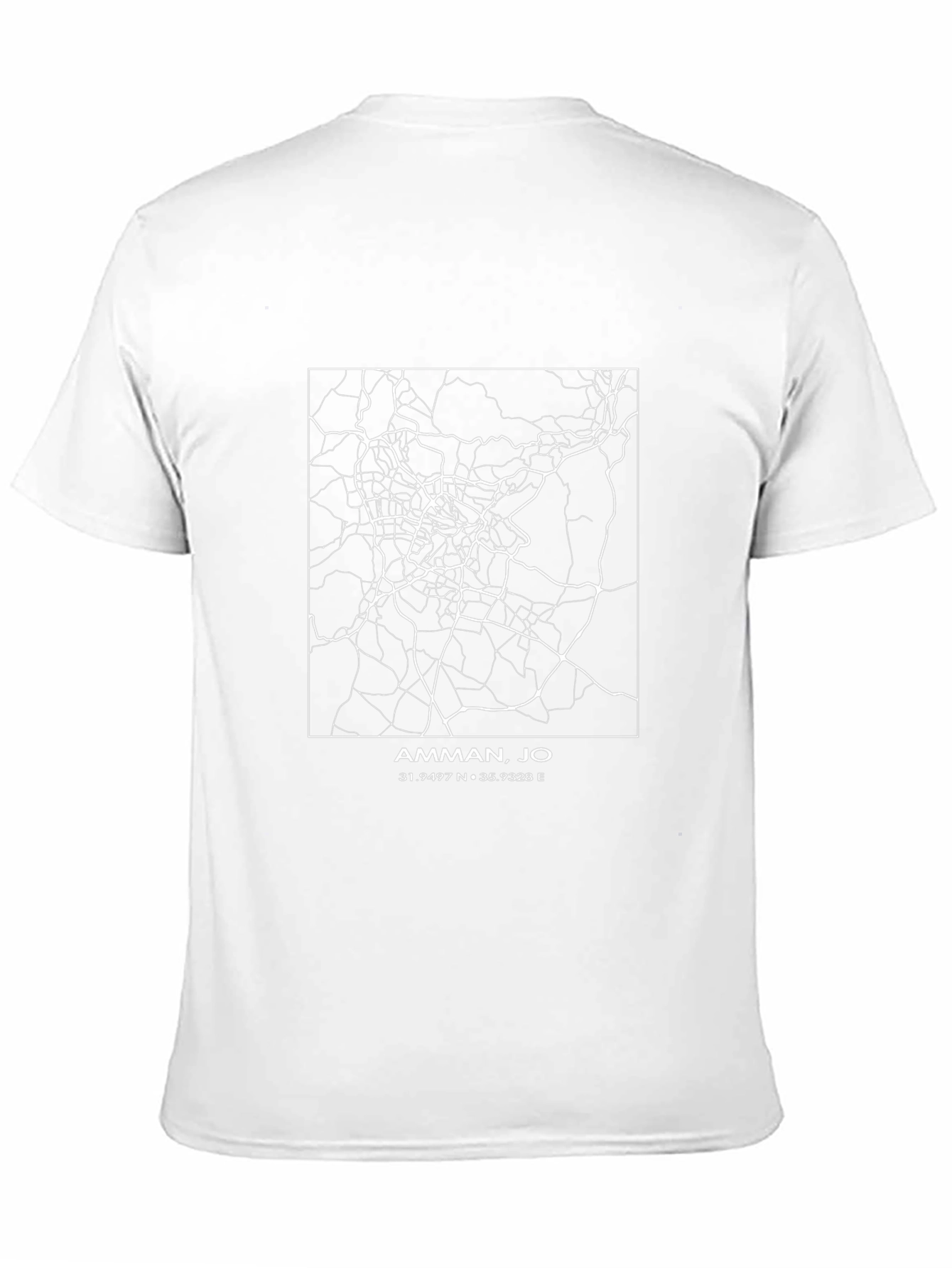 Amman Jordan City Map Black T-Shirt
