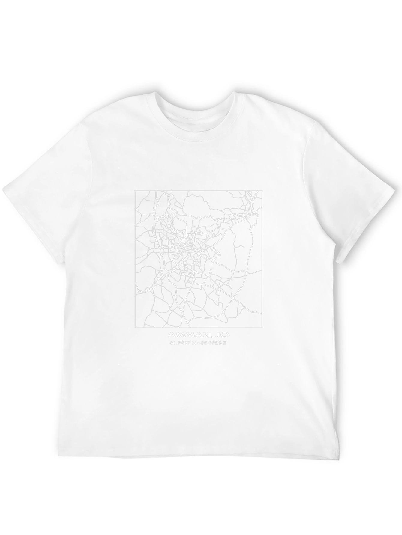 Amman Jordan City Map Black T-Shirt