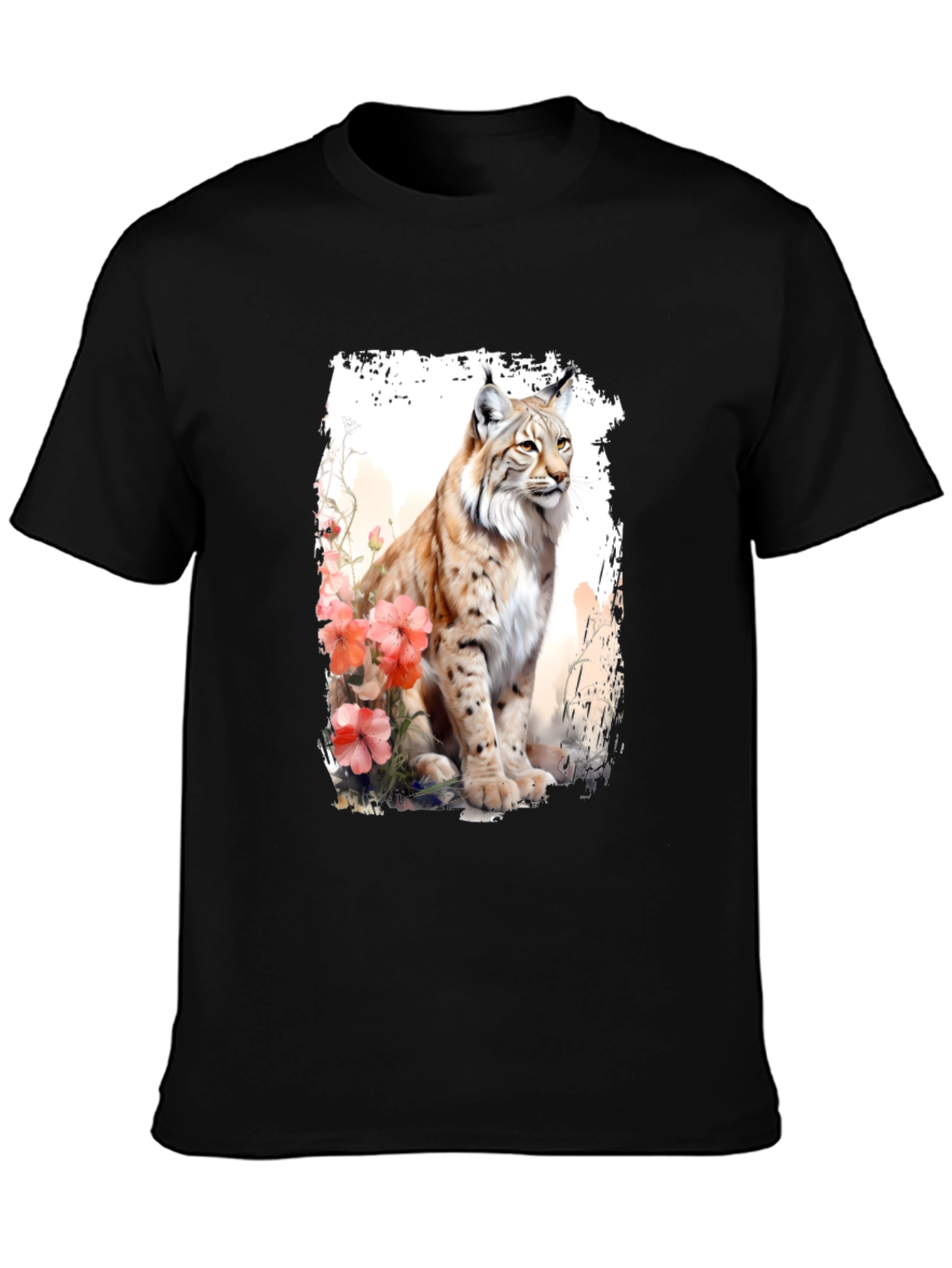 Lynx Floral T-Shirt - Nature Inspired Graphic Tee