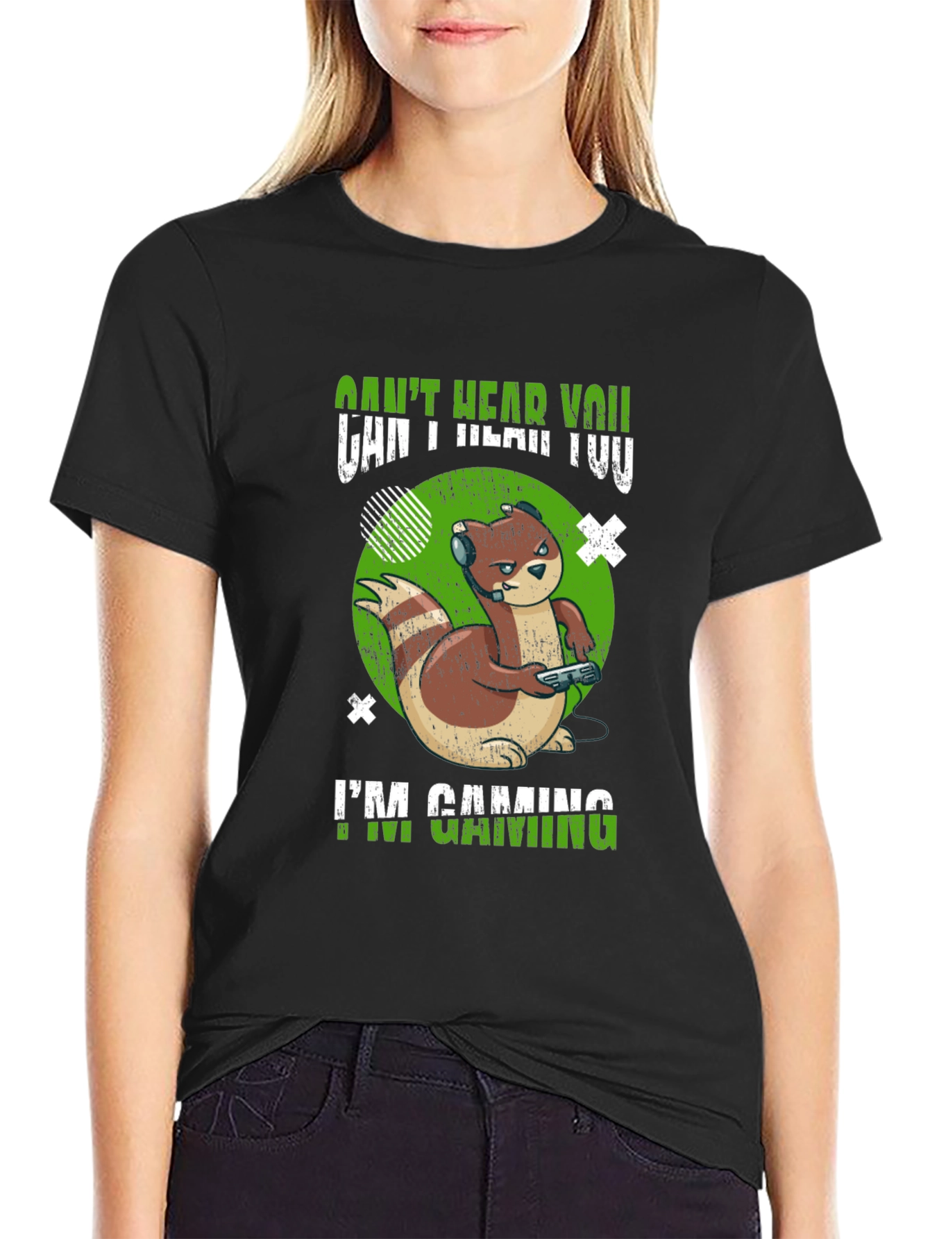 Gamer Otter T-Shirt - Cant Hear You Im Gaming!