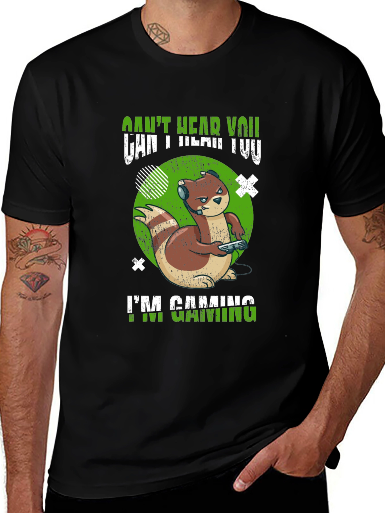 Gamer Otter T-Shirt - Cant Hear You Im Gaming!