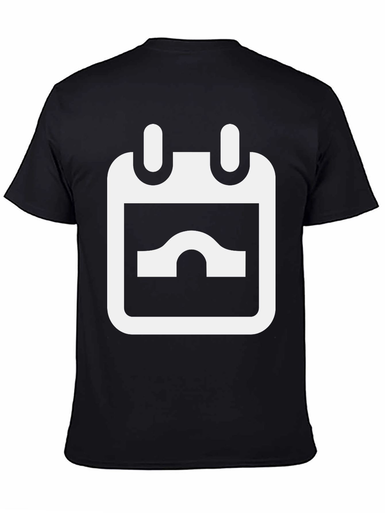 Black T-Shirt with White Calendar Graphic