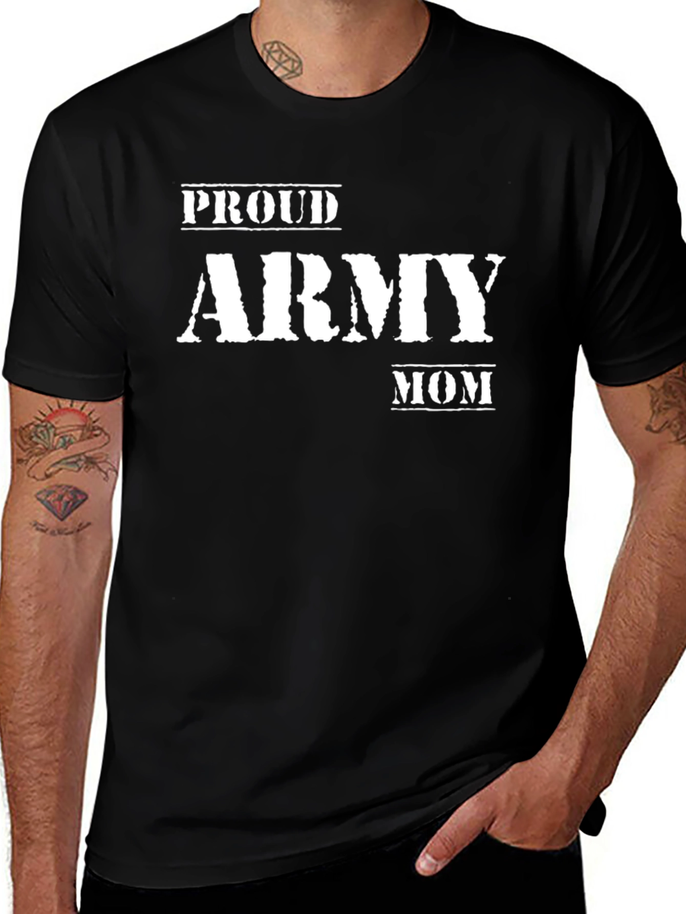 Proud Army Mom Black T-Shirt