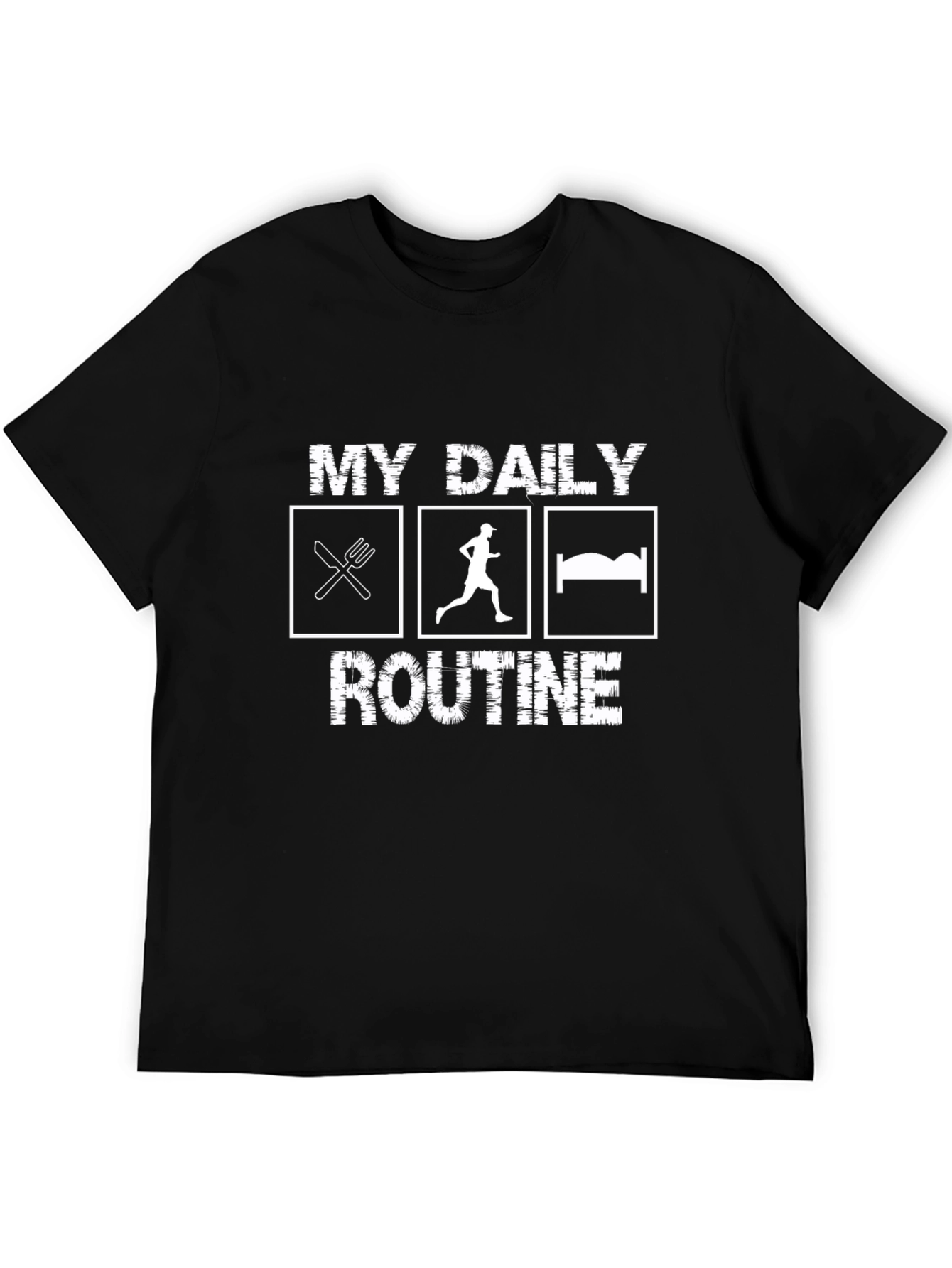My Daily Routine Black Graphic Tee