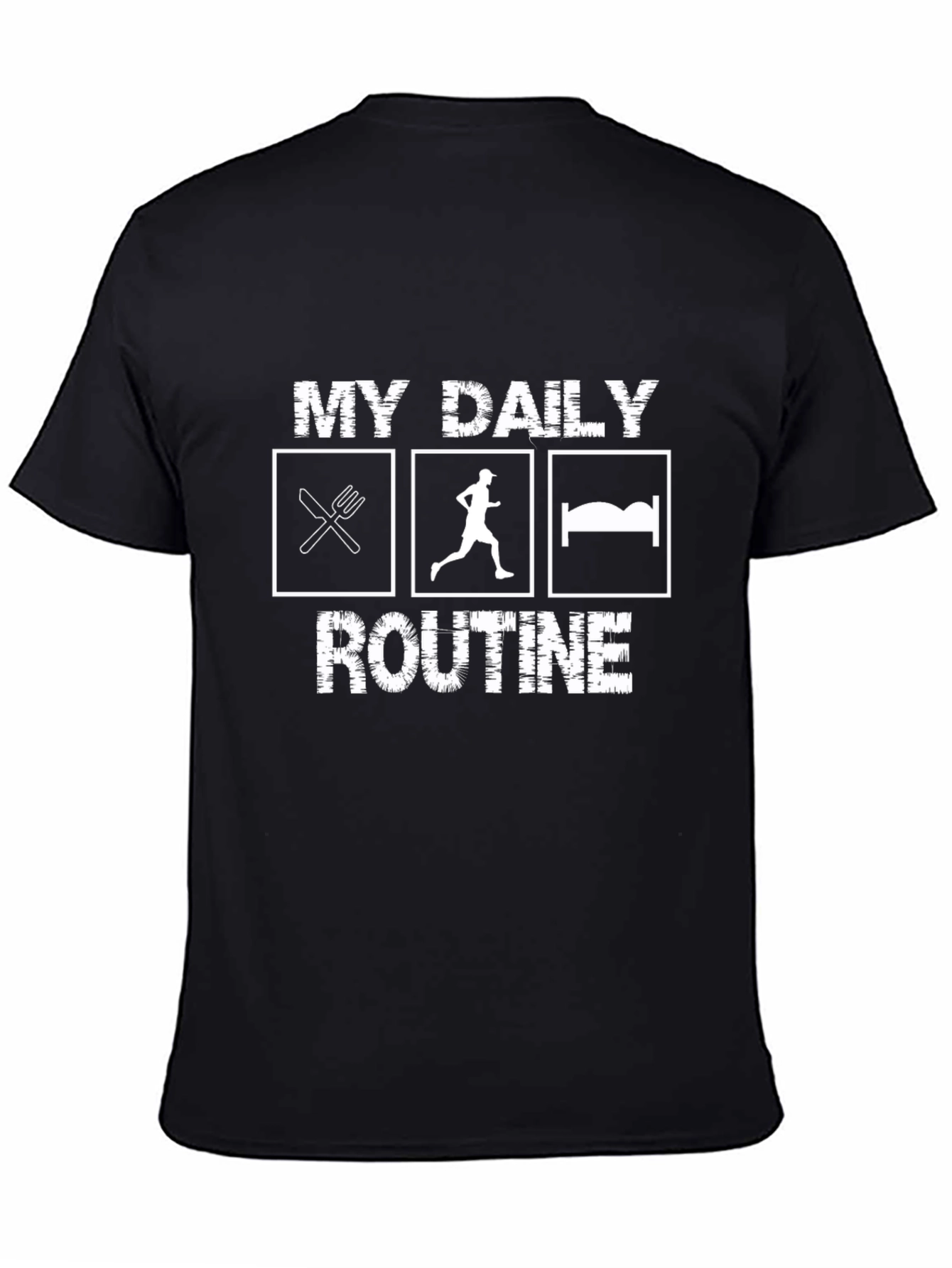 My Daily Routine Black Graphic Tee