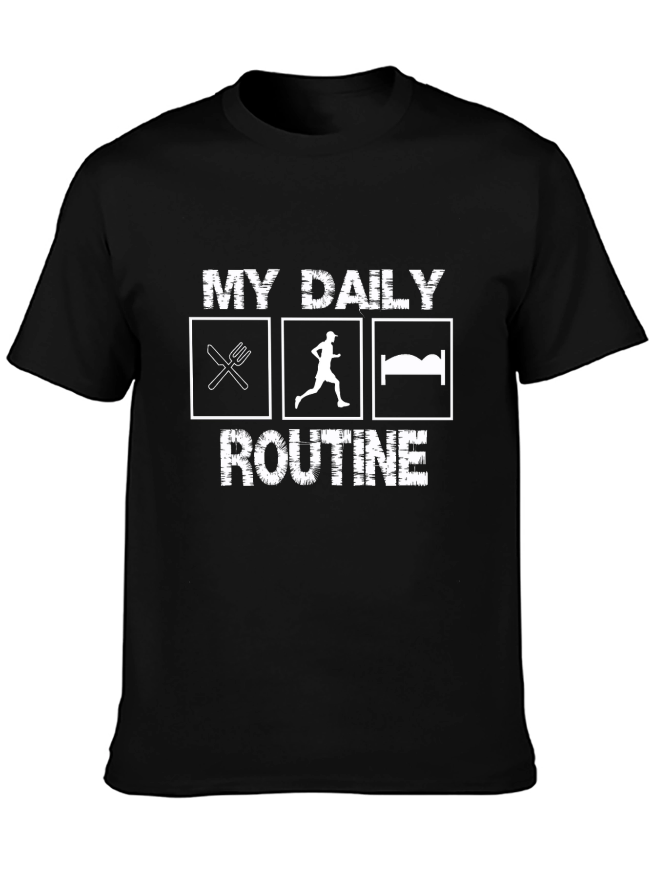 My Daily Routine Black Graphic Tee