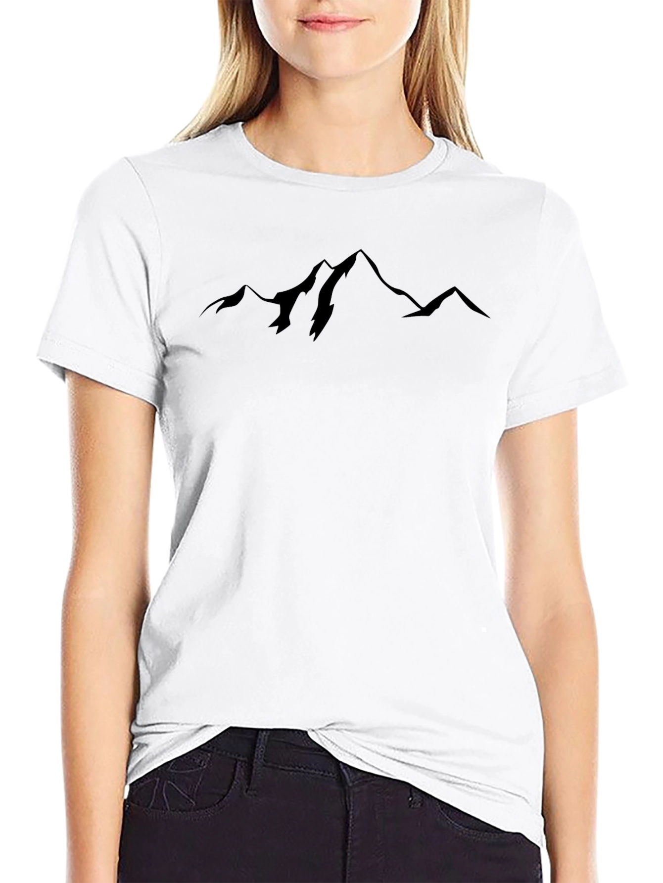 Mountain Peak Graphic Tee - Black Cotton