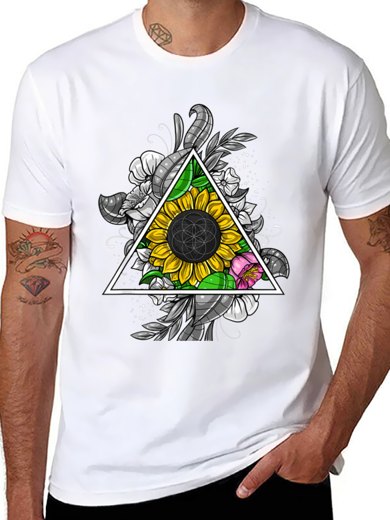 Sunflower Geometric T-Shirt