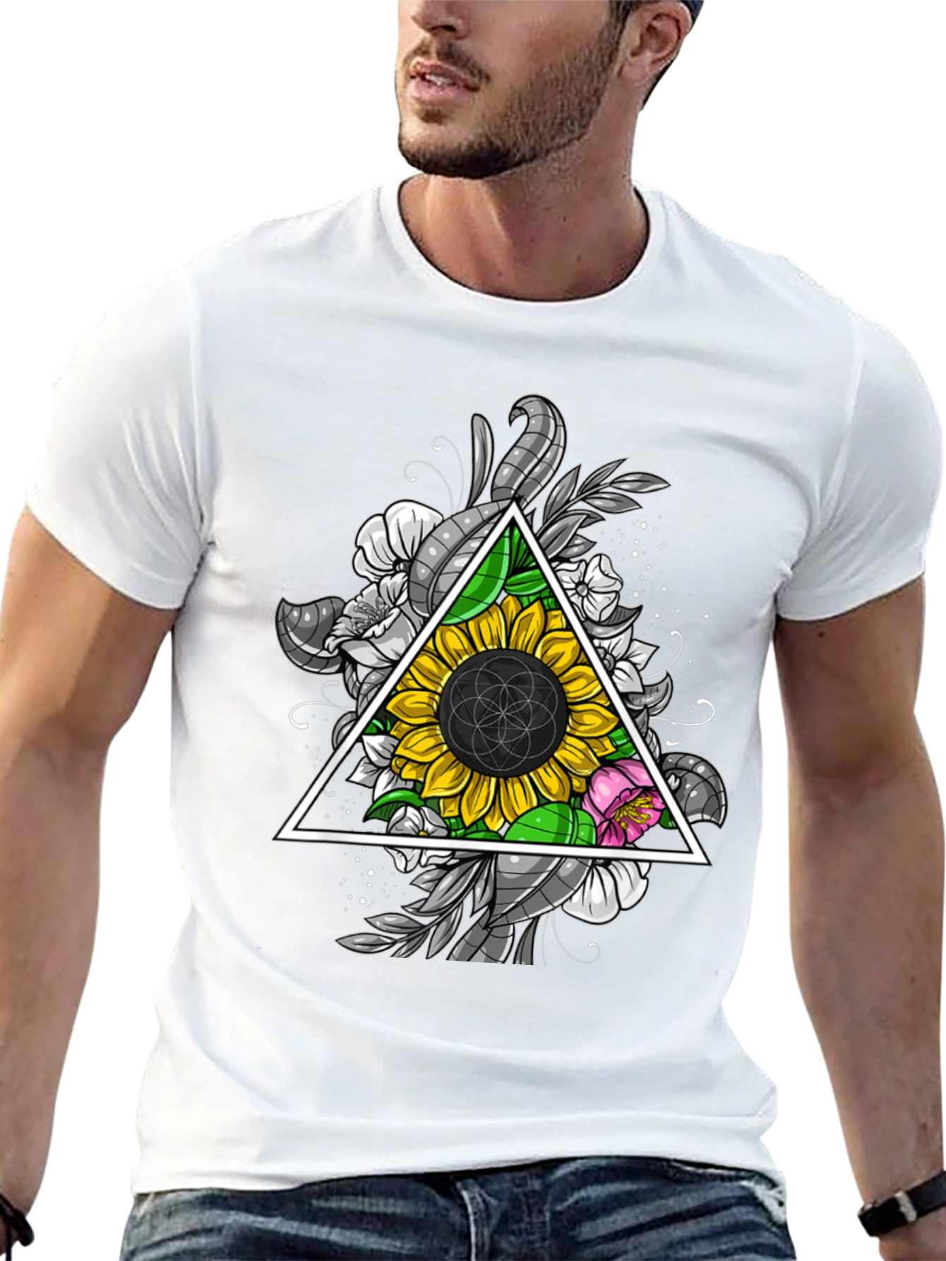 Sunflower Geometric T-Shirt