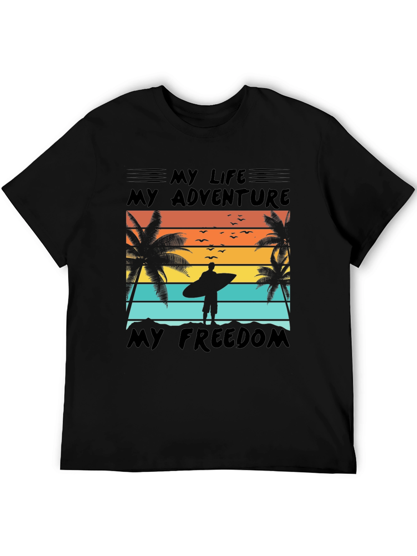 My Life Adventure T-Shirt - Surfer Beach Design