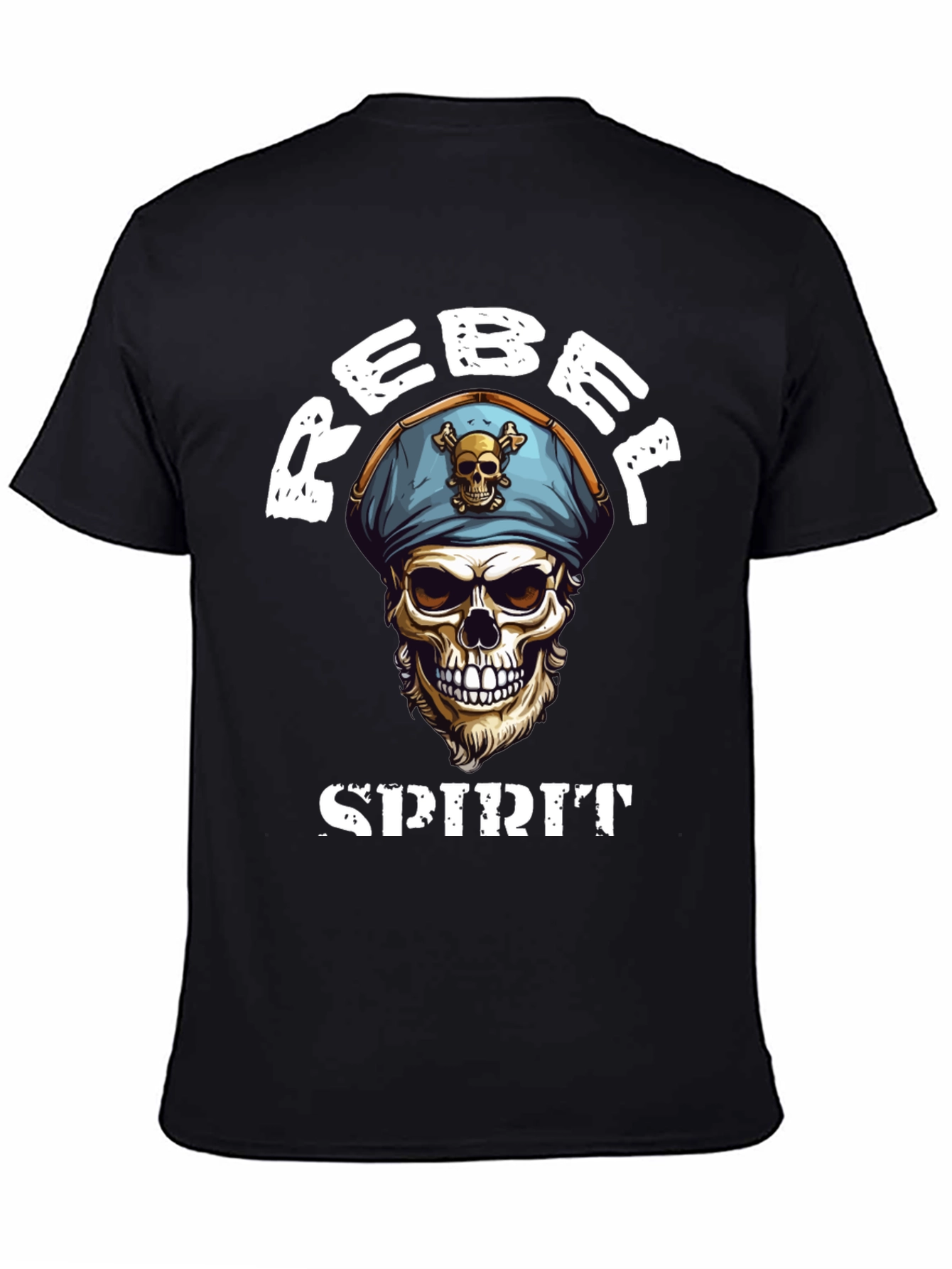 Rebel Spirit Skull Graphic Tee - Black