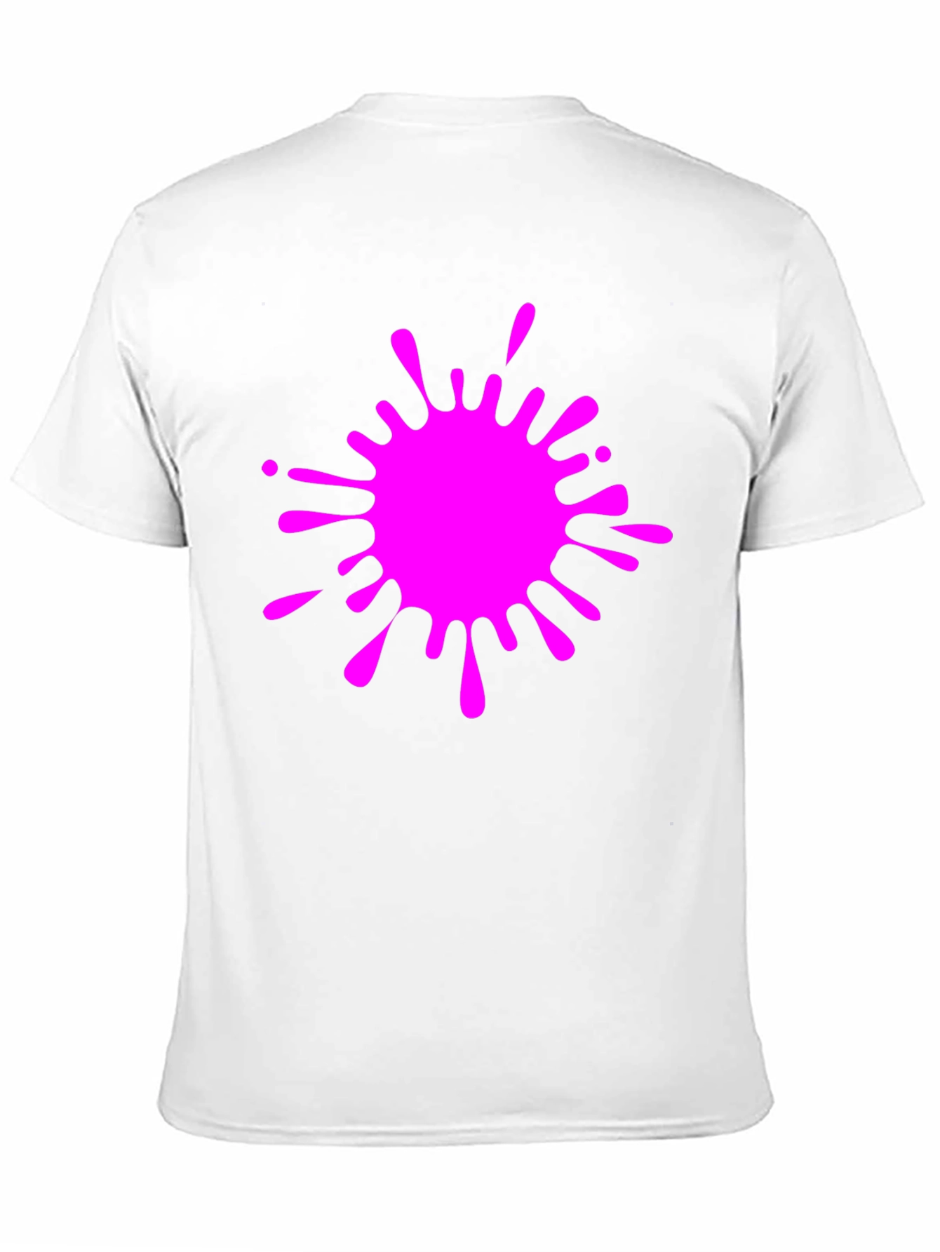 Black Tee with Vivid Pink Splatter Graphic