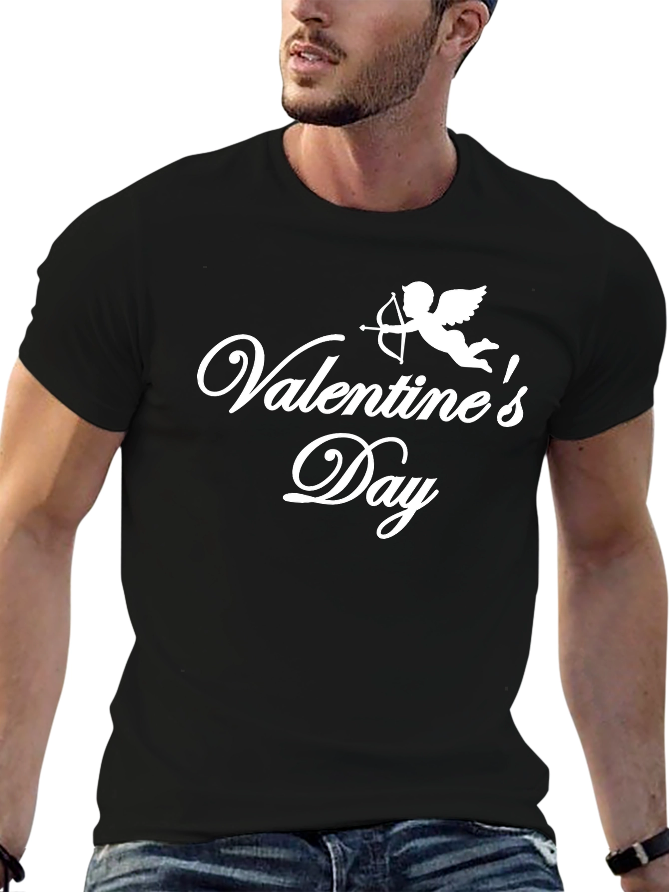 Valentines Day Cupid T-Shirt - Black
