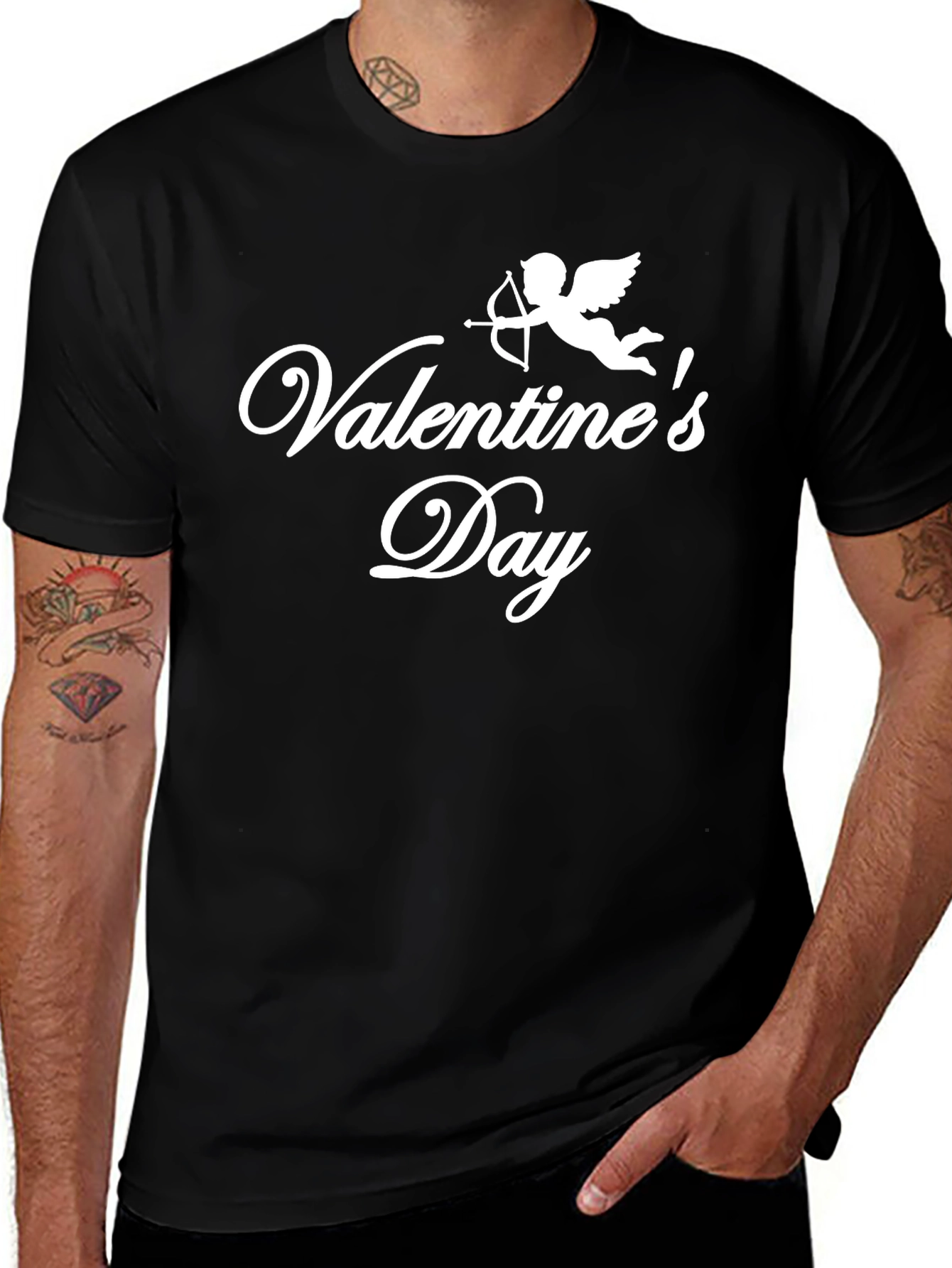 Valentines Day Cupid T-Shirt - Black