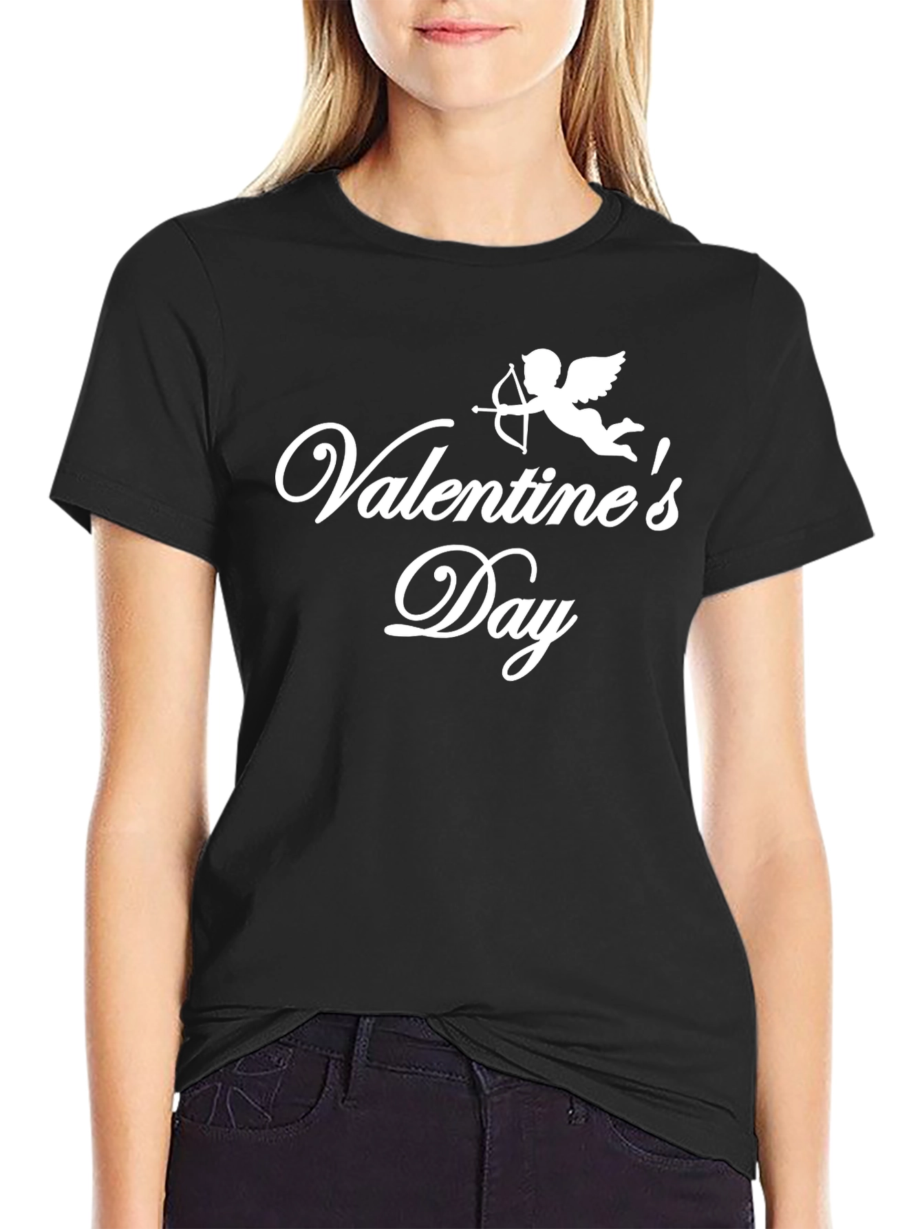 Valentines Day Cupid T-Shirt - Black