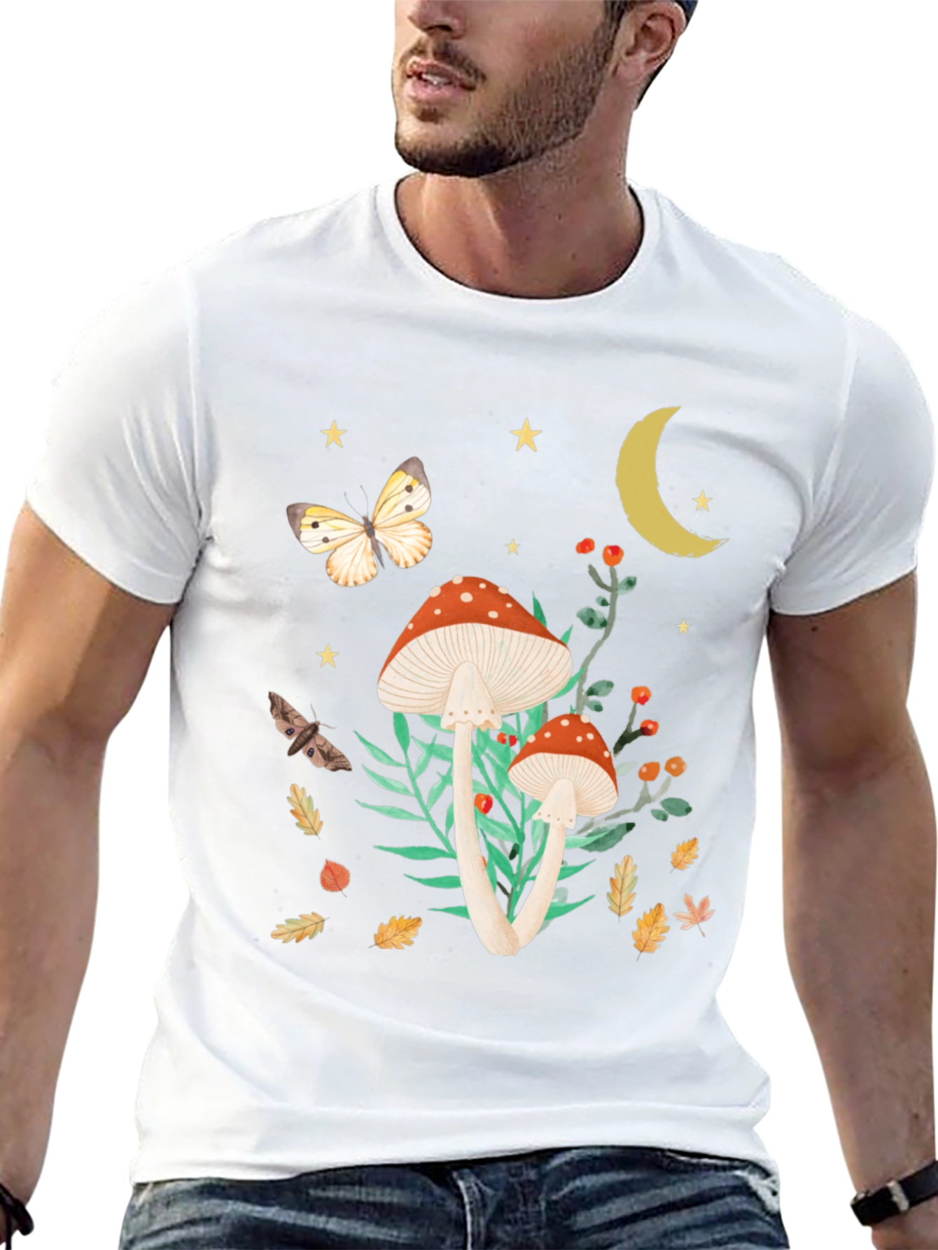 Mushroom Butterfly Graphic Tee