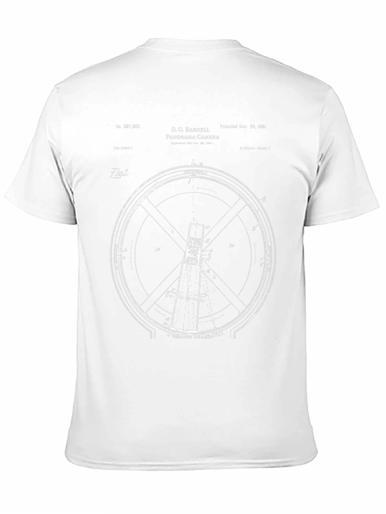 Panorama Camera Blueprint Graphic Tee - Black Cotton