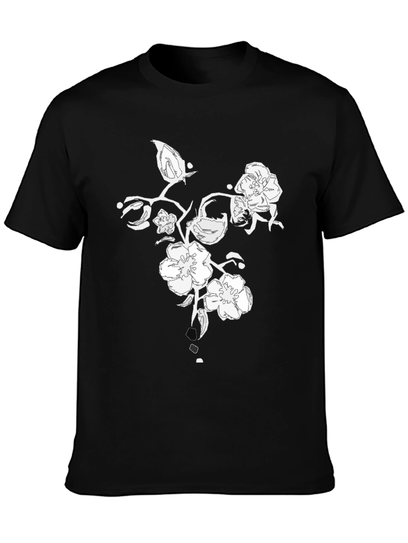 Floral Graphic Black T-Shirt