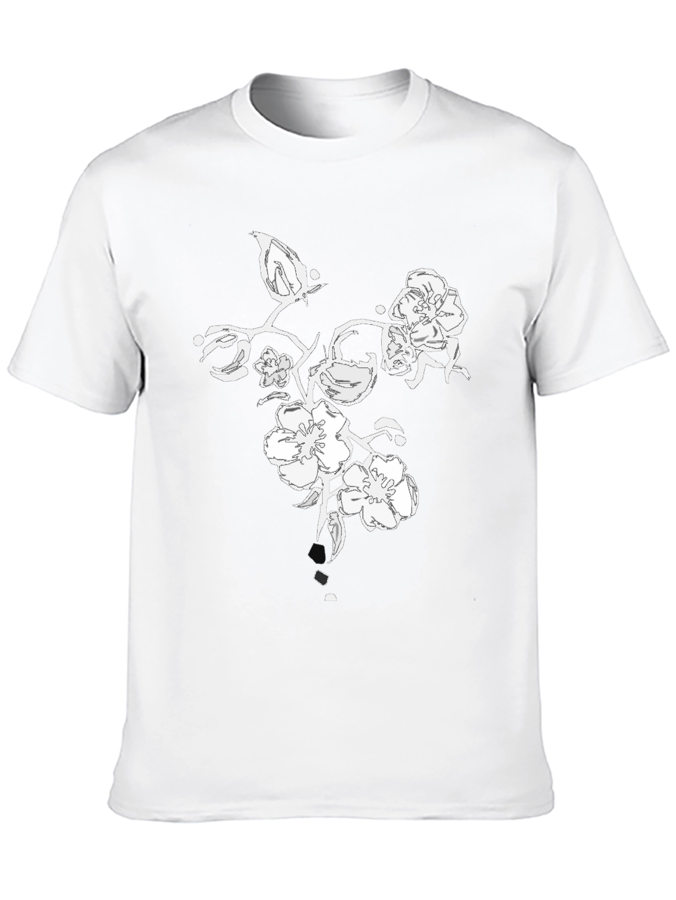 Floral Graphic Black T-Shirt