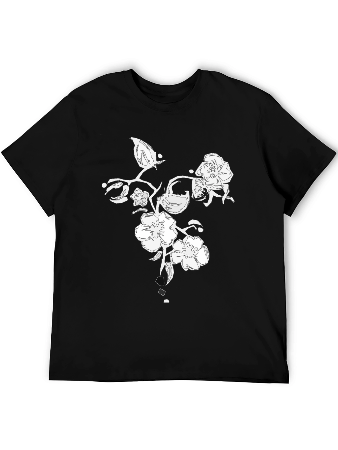 Floral Graphic Black T-Shirt