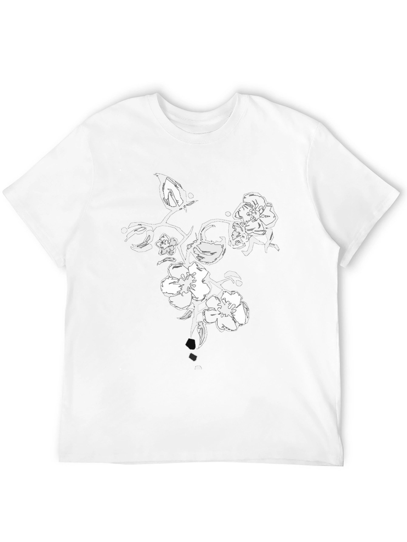 Floral Graphic Black T-Shirt