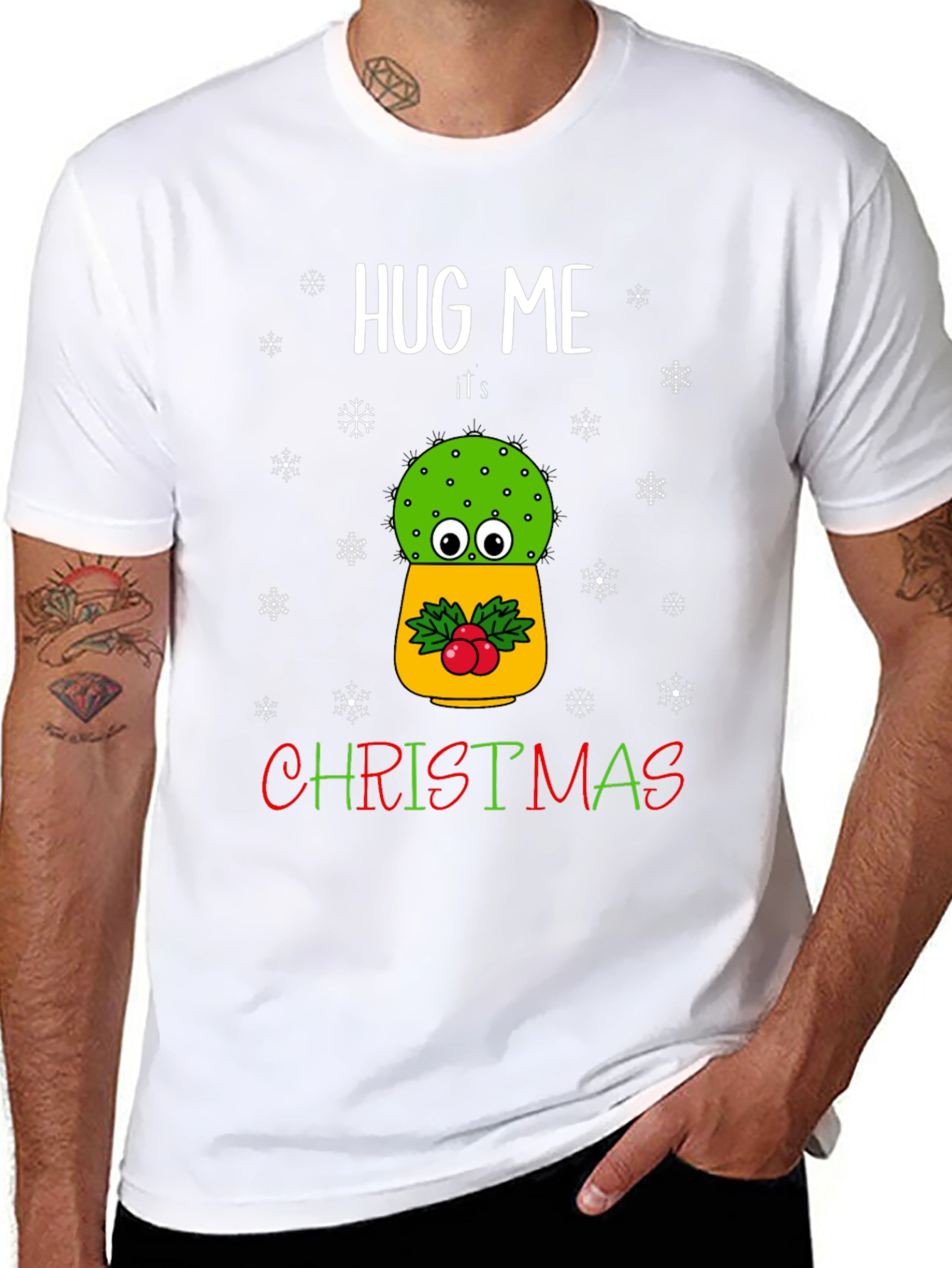 Hug Me Its Christmas Cactus T-Shirt