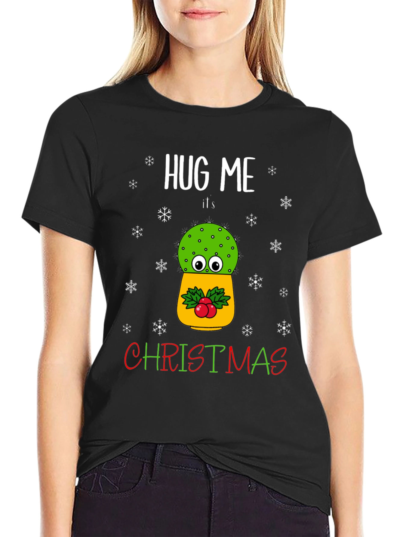 Hug Me Its Christmas Cactus T-Shirt