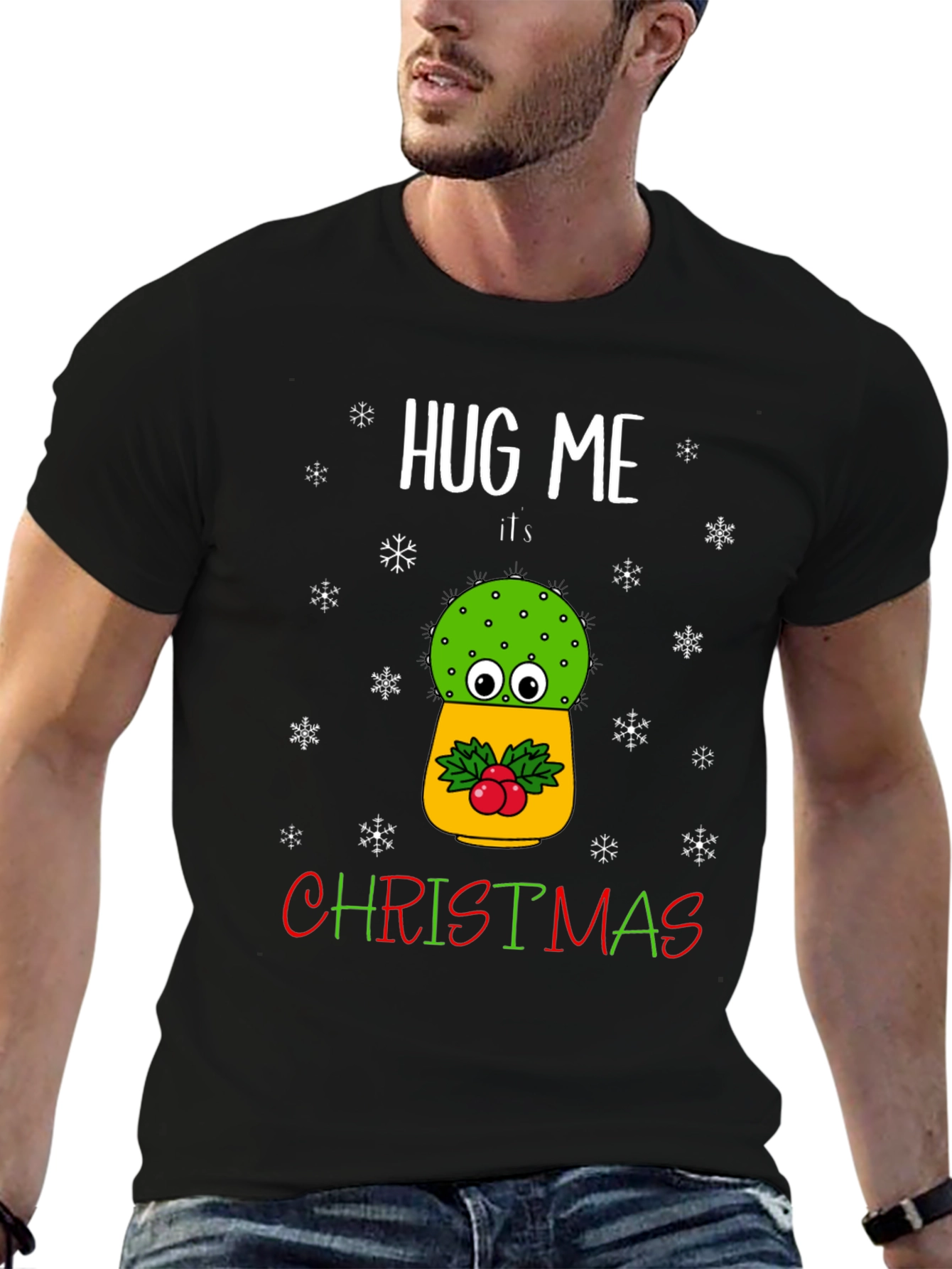 Hug Me Its Christmas Cactus T-Shirt