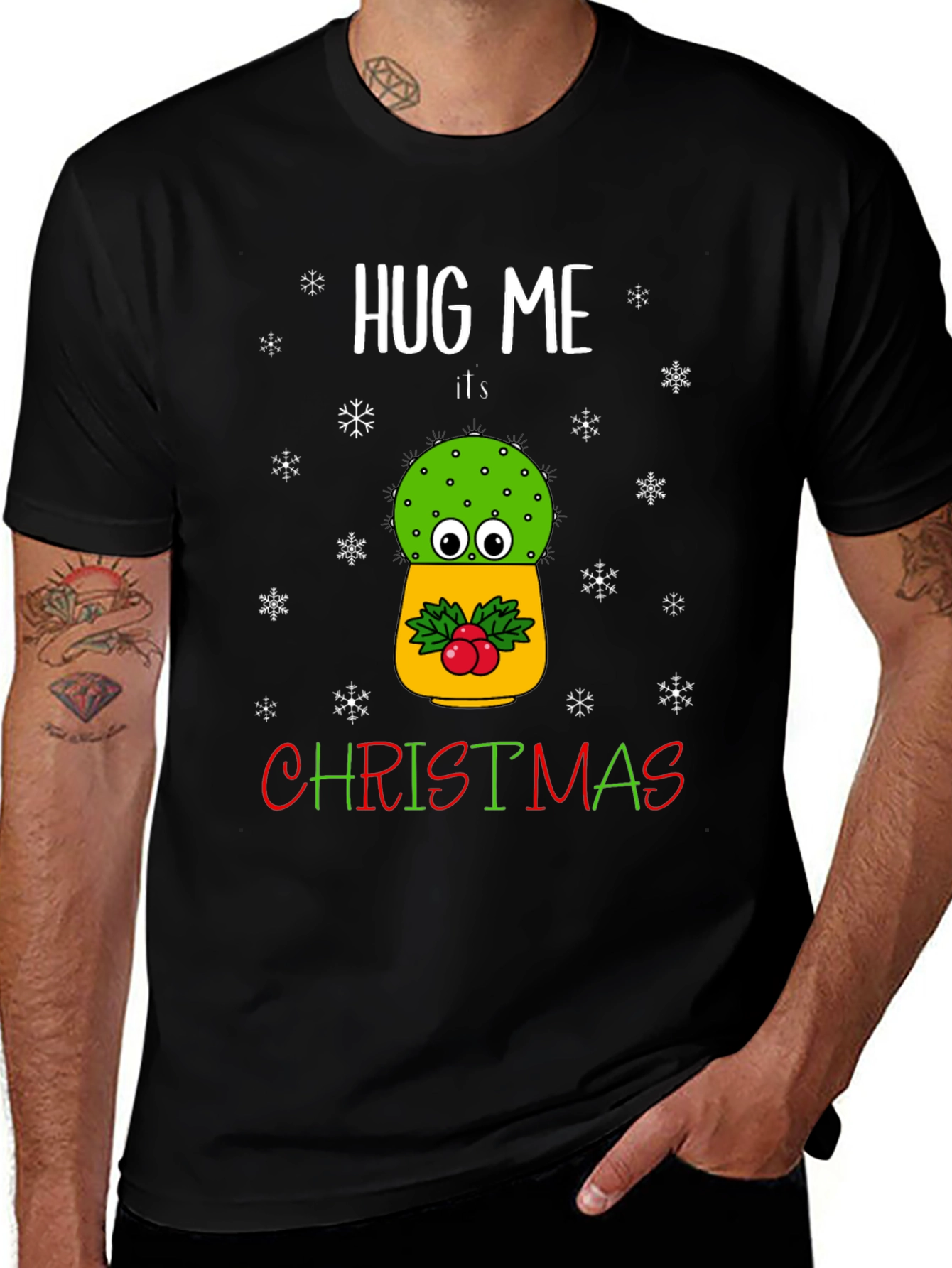 Hug Me Its Christmas Cactus T-Shirt