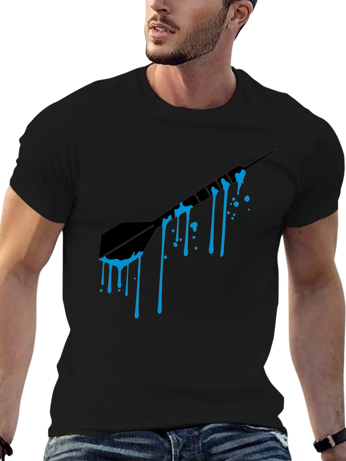 Dripping Dart Graphic Tee - Mens Black T-Shirt