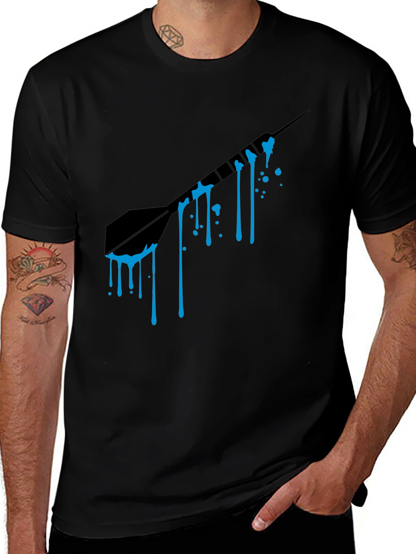 Dripping Dart Graphic Tee - Mens Black T-Shirt