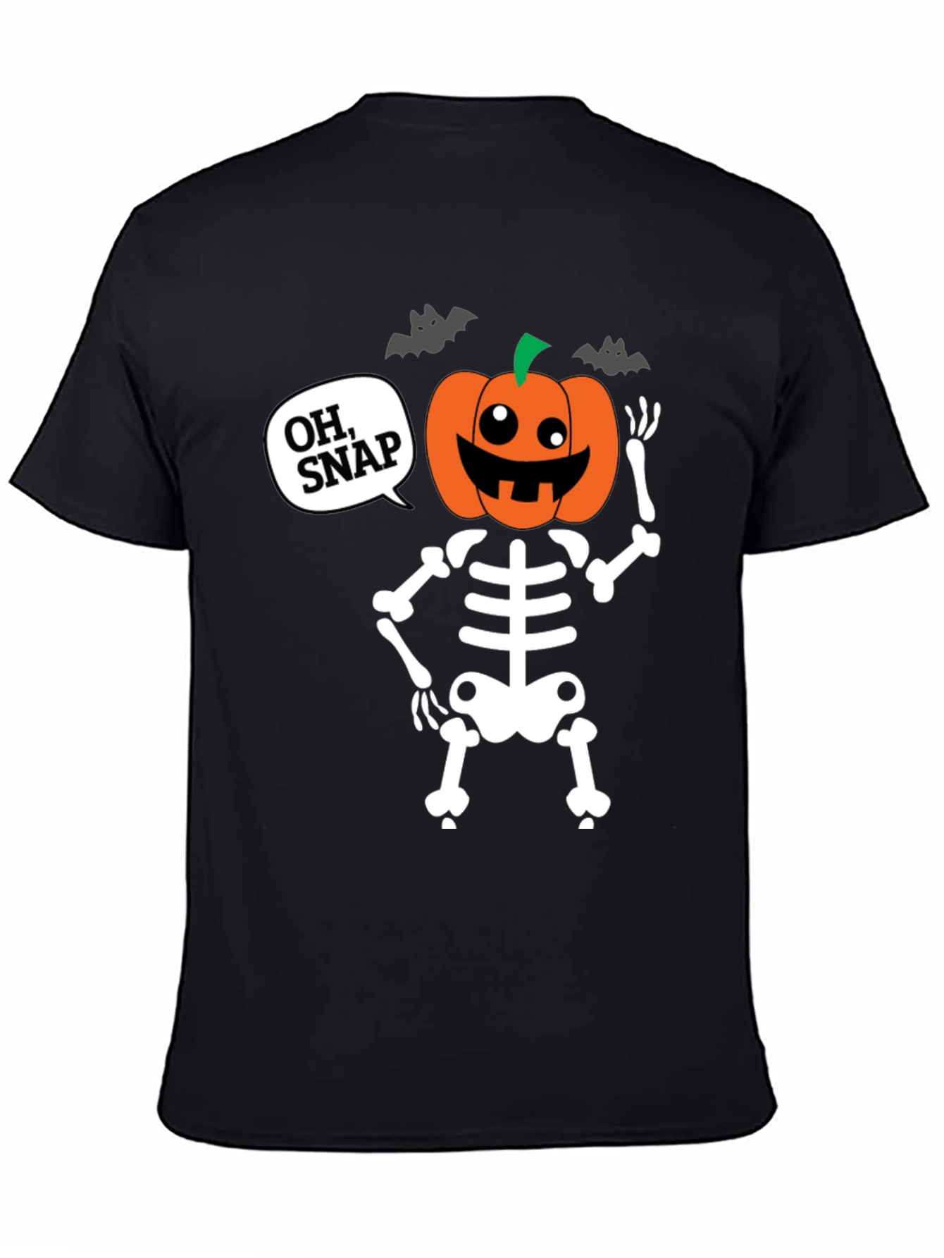Halloween Skeleton Pumpkin Head Oh Snap T-Shirt