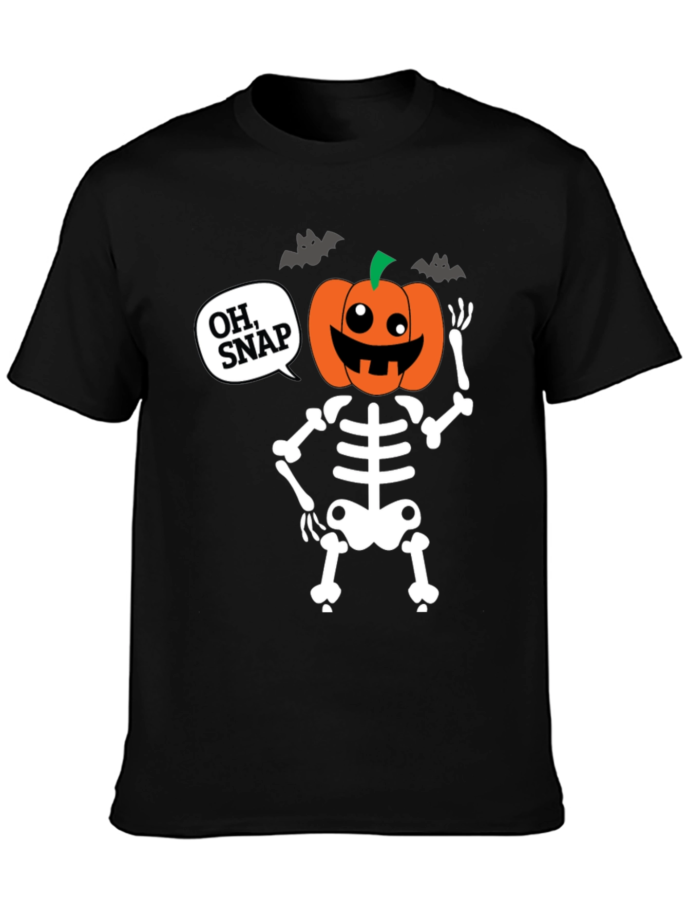 Halloween Skeleton Pumpkin Head Oh Snap T-Shirt