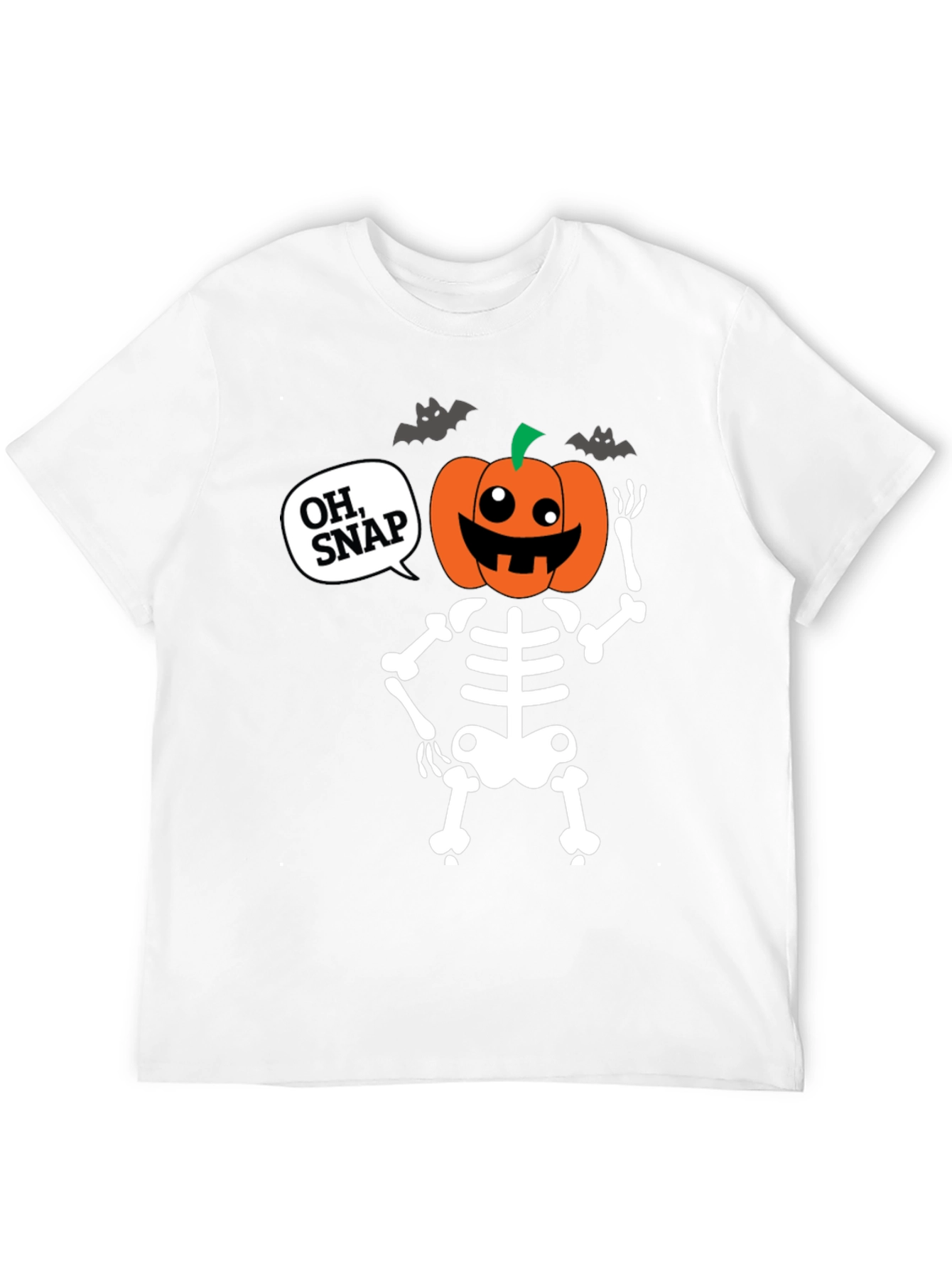 Halloween Skeleton Pumpkin Head Oh Snap T-Shirt