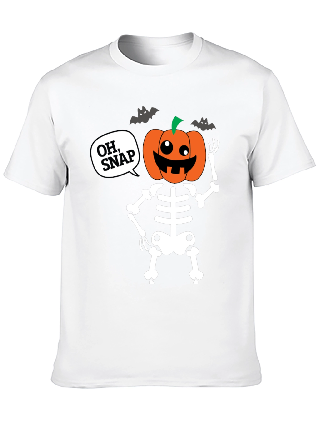 Halloween Skeleton Pumpkin Head Oh Snap T-Shirt
