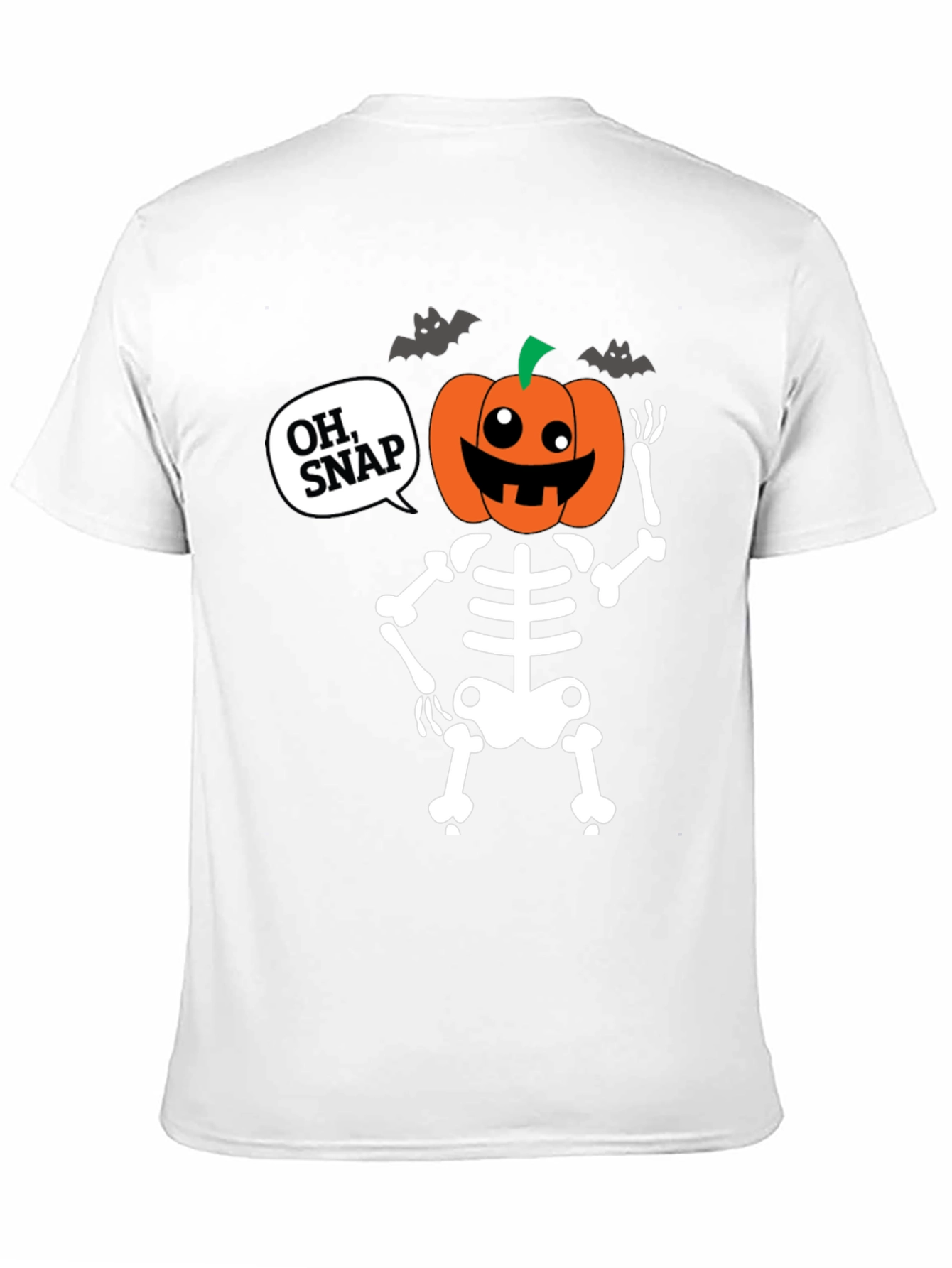 Halloween Skeleton Pumpkin Head Oh Snap T-Shirt