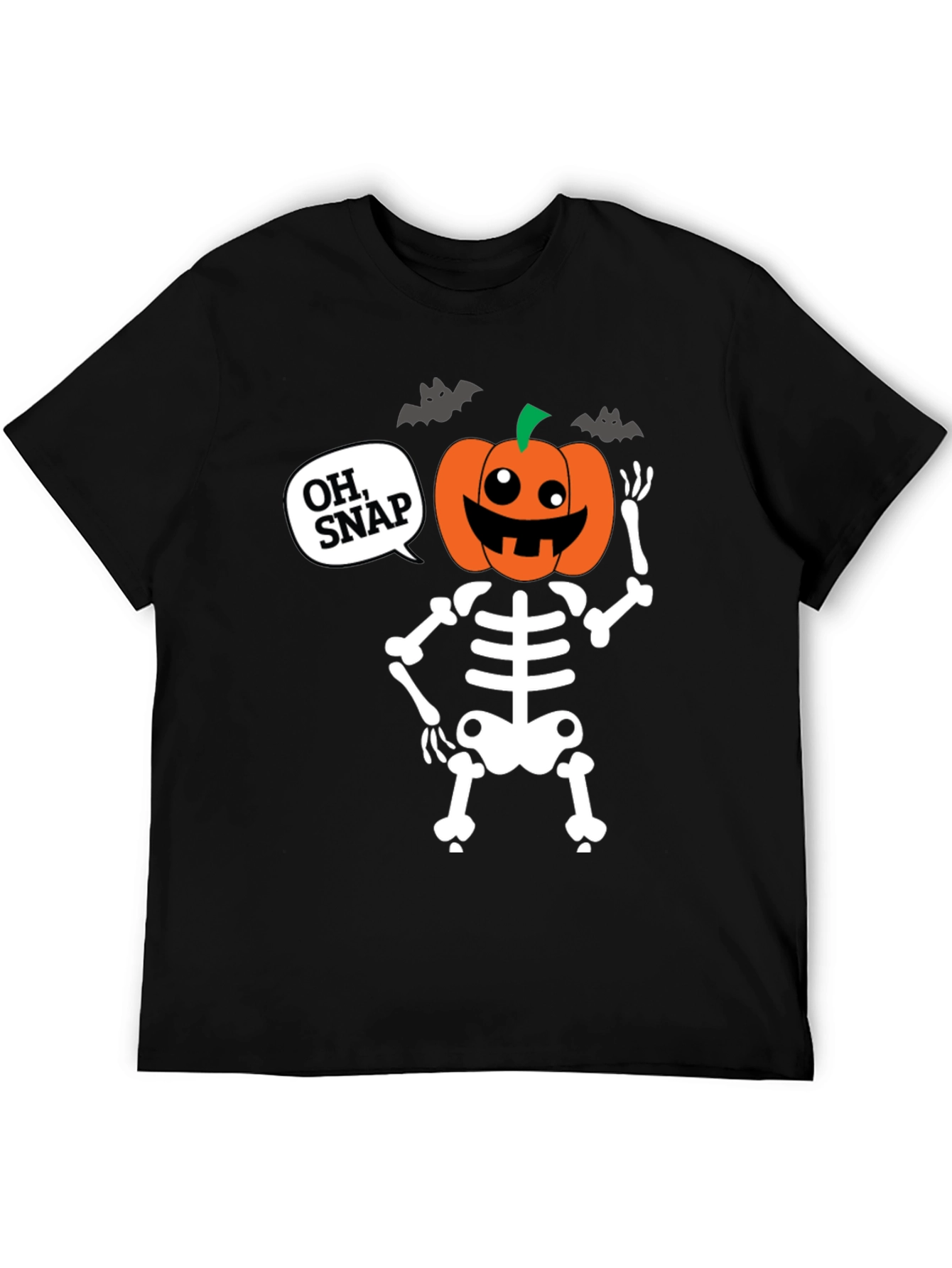Halloween Skeleton Pumpkin Head Oh Snap T-Shirt